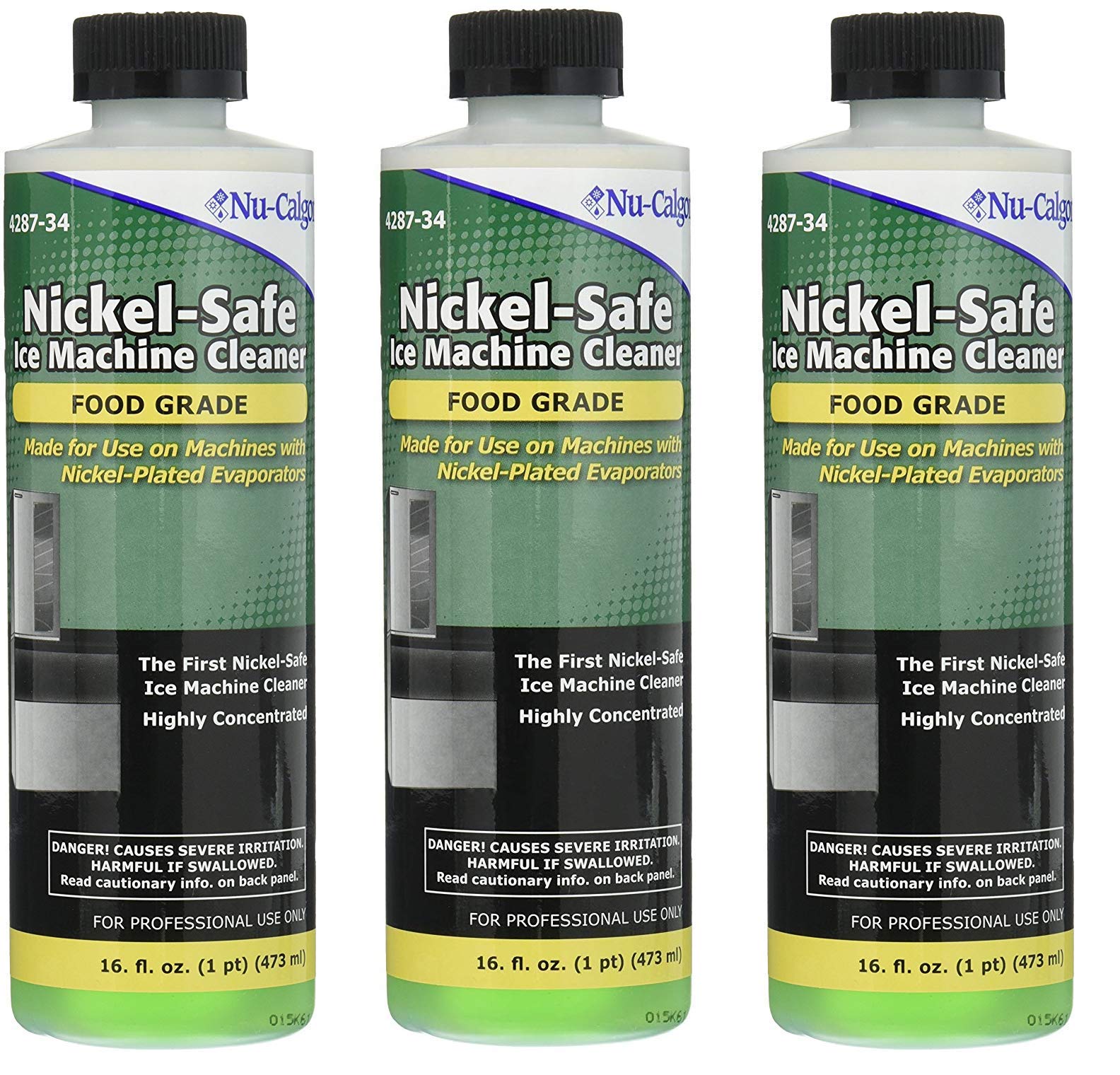 Nu-Calgon 428734 Ice Machine Cleaner 16 oz (3-Pack) – Professional Commercial & Home Use for Restaurants, Bars, and Refrigerators