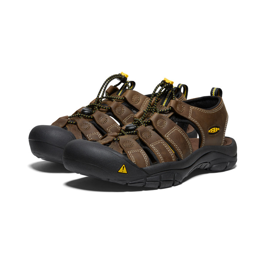 Men's Newport Leather Sandal Wide Width - Comfortable Bison Leather Sandals for Men | Perfect for Summer, Beach, and Casual Outings