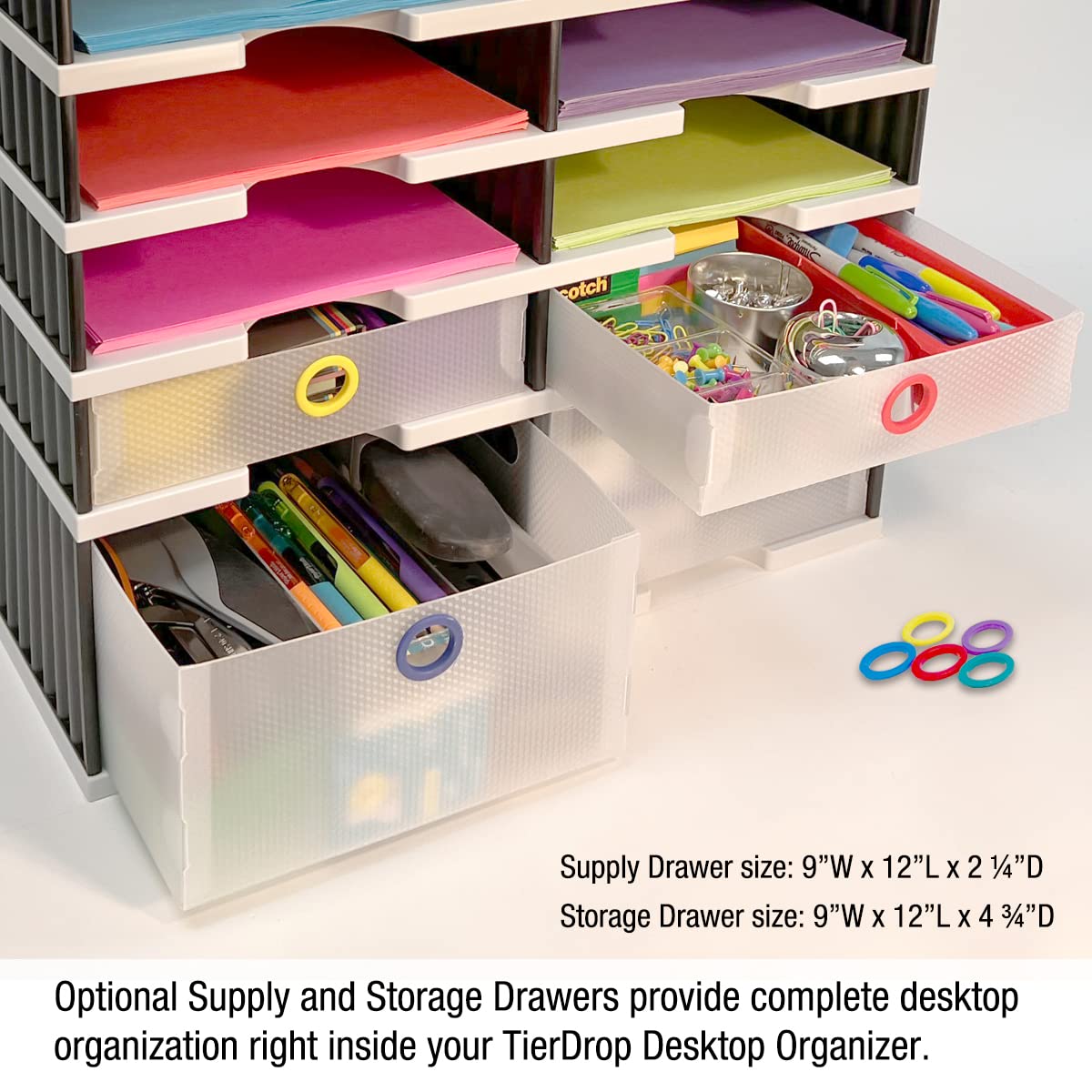 Ultimate Office Desktop Organizer - 6-Tier Letter Tray Sorter with Storage Base for Easy Access | Desk Organizer with Optional File Topper & Drawers | Perfect for Home Office, School, and Workspace Organization