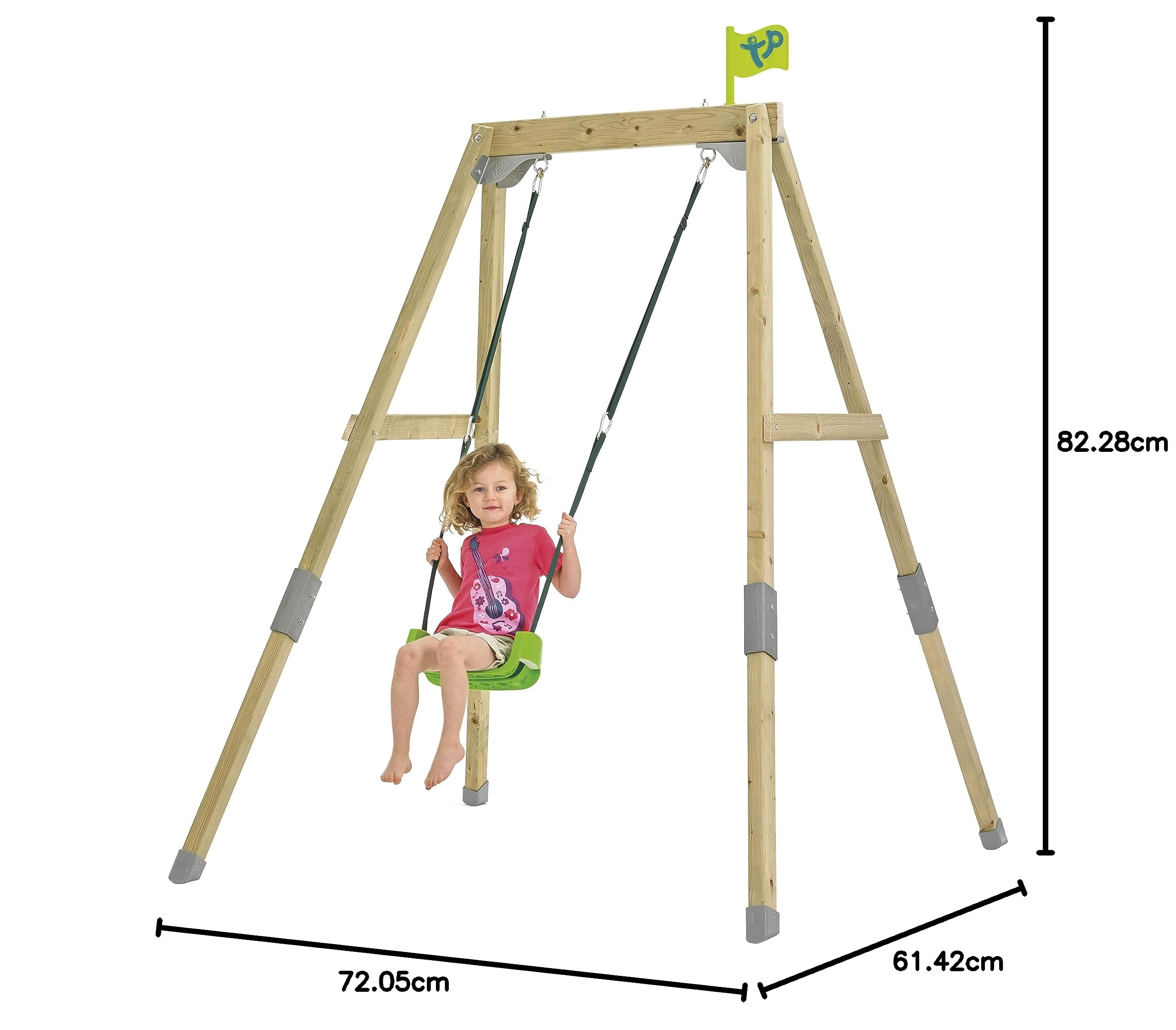 2-in-1 FSC Certified Wooden Swing Set for Kids - Baby Swing Chair & Play Gym with 200cm Anchoring Kit | Outdoor Backyard Playground Equipment for Toddlers & Infants
