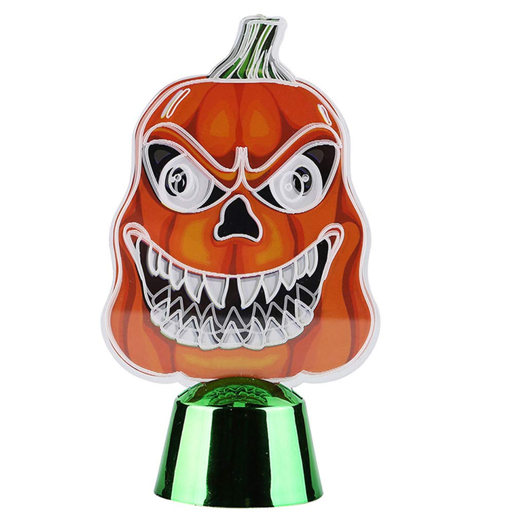 iFundom 3D Pumpkin LED Acrylic Table Lamp - Color Changing Halloween Night Light with Rocker Switch | Spooky Home Decor for Bedroom, Living Room & Party Decorations