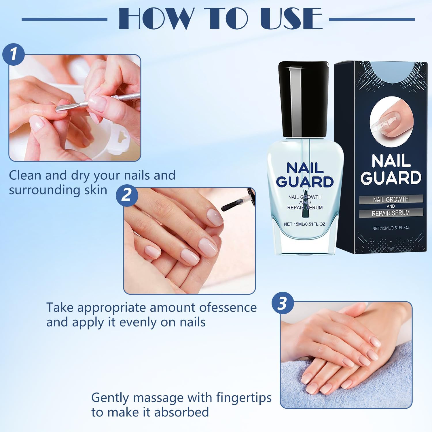 2Pcs Onyxoguard Nail Growth & Repair Serum - Nail Strengthener Treatment for Thin & Brittle Nails - Promotes Healthy Nail Growth - Perfect for Manicures, Pedicures & Nail Care Routine