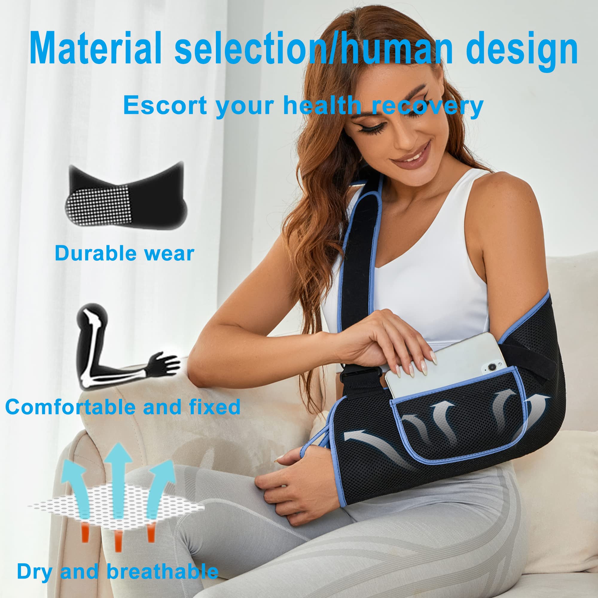 **Rotator Cuff Support Brace & Shoulder Immobilizer Sling - Adjustable Medical Arm Sling for Left/Right Shoulder Injury Relief - Broken, Dislocated, Fracture, Strain Recovery - Comfortable for Men & Women (Small) - Ideal for Post-Surgery, Sports Injuries & Daily Support**
