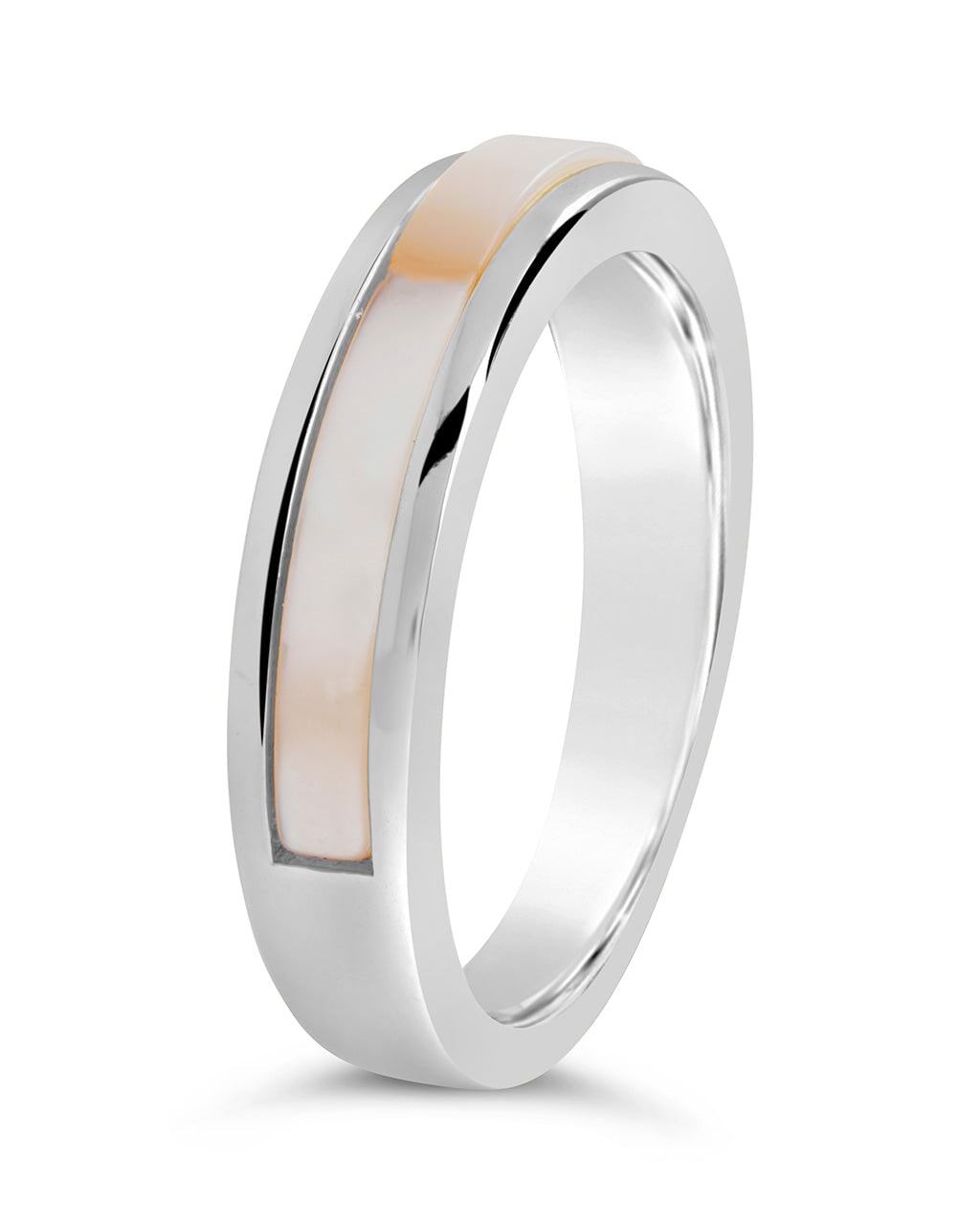 Elegant Mother of Pearl Band Ring for Women - Dainty Pearl Jewelry Gift for Her - Perfect for Weddings, Anniversaries & Special Occasions
