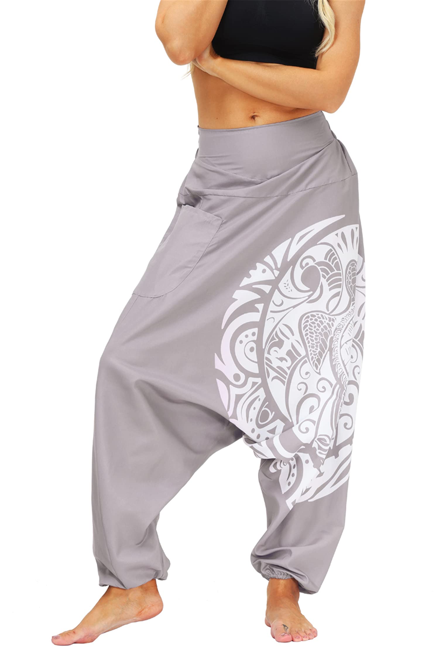 VISSAY Women's Boho Pants - Harem Smocked Waist Yoga Palazzo Pants for Summer, Beach & Travel - Hippie Chic Casual Wear for Yoga, Meditation & Festivals