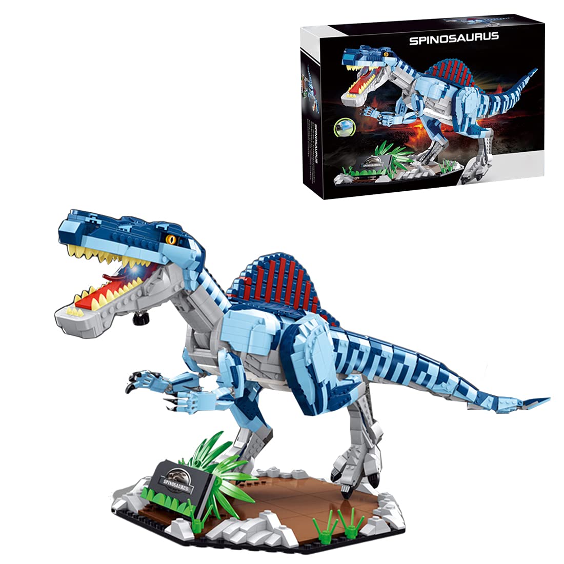Dinosaur Building Blocks Toys - 2170+ Pieces Indominus Rex Dinosaur Construction Set with LED Light, Lego-Compatible STEM Educational Toy | Perfect Gift for Kids Birthday, Christmas | Creative Play & Home Decoration