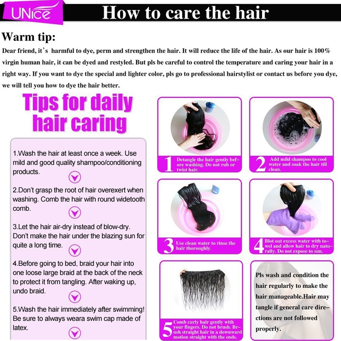 Unice Malaysian Curly Hair Extensions - 100% Unprocessed Human Remy Hair Weft 4 Bundles (14 16 18 20 Inch) Natural Color for Volume & Length - Perfect for Daily Wear, Parties & Special Occasions