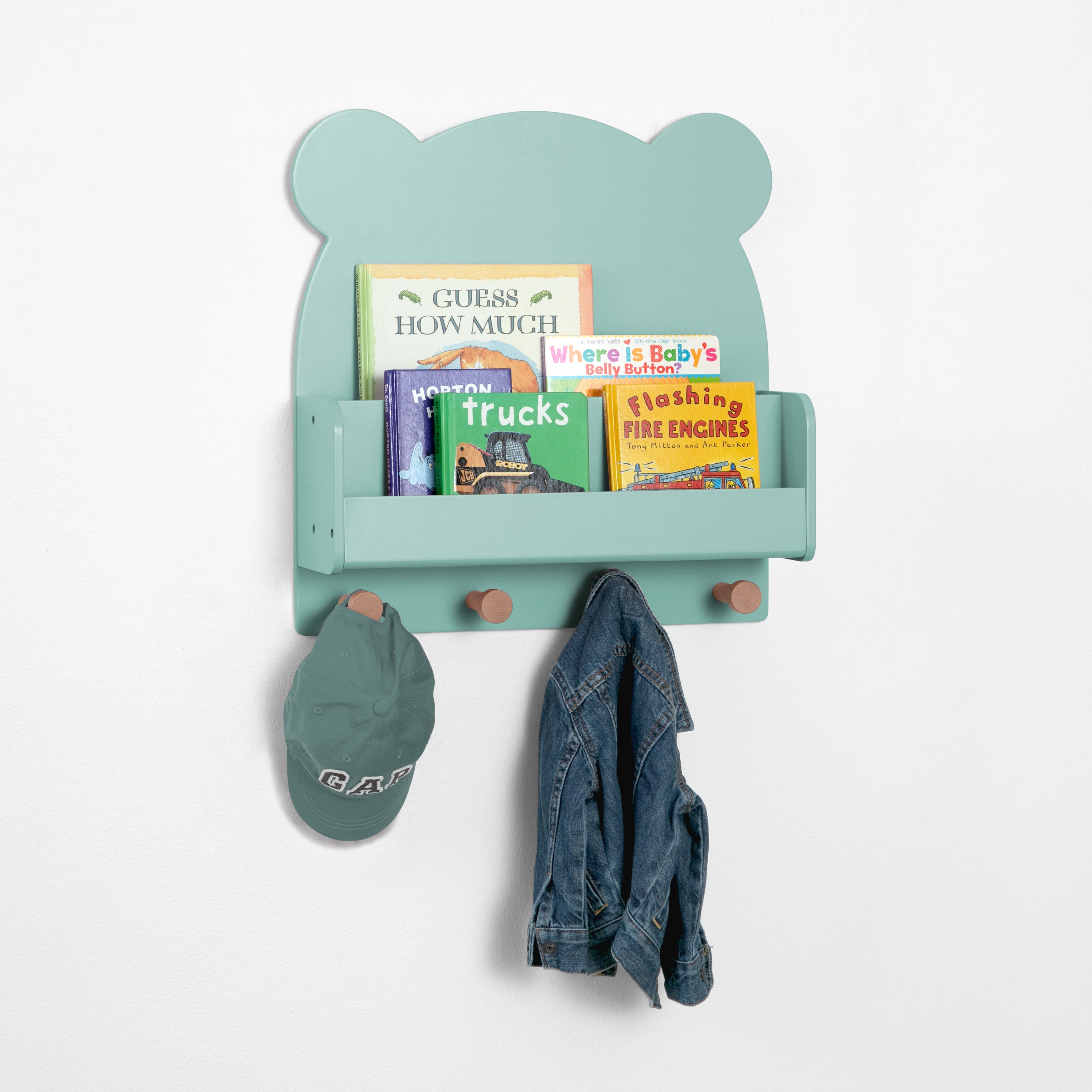 Brannan Bear Wall Shelf with 4 Hooks - Rustic Wooden Floating Shelf for Entryway, Bathroom & Bedroom Organization - Perfect for Hanging Coats, Towels & Decor
