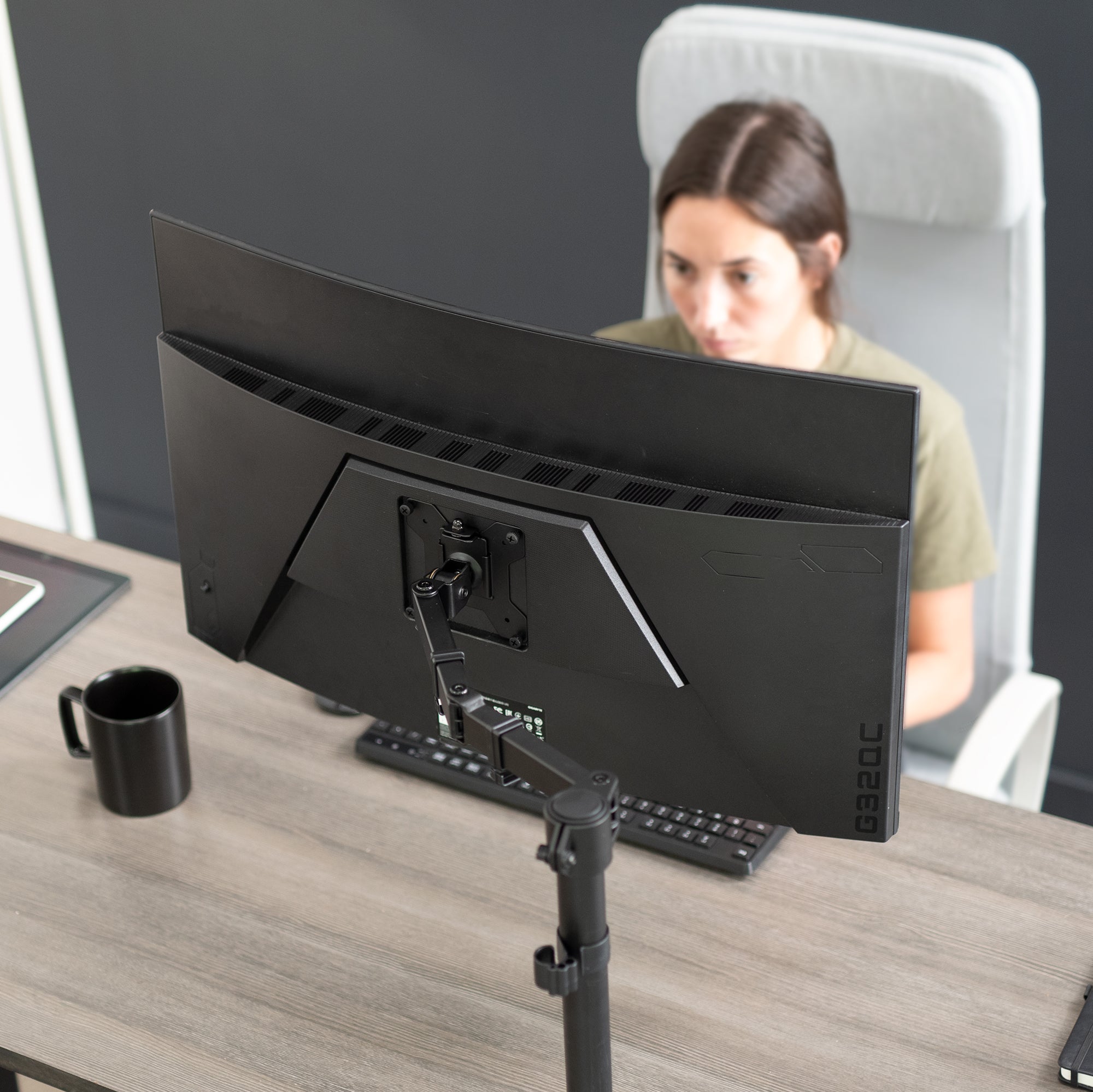 Adjustable Single Monitor Desk Mount - Holds Screens Up to 38 Inches | Perfect for Home Office, Gaming & Workspace Setup