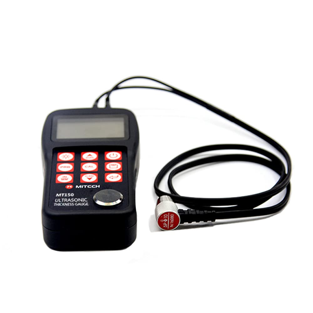 MT150 Digital Wall Ultrasonic Thickness Gauge Meter - 0.75mm~300mm (0.03~11.8inch) Range - Non-Destructive Testing for Metal, Plastic, Glass - Ideal for Construction, Manufacturing & Quality Control