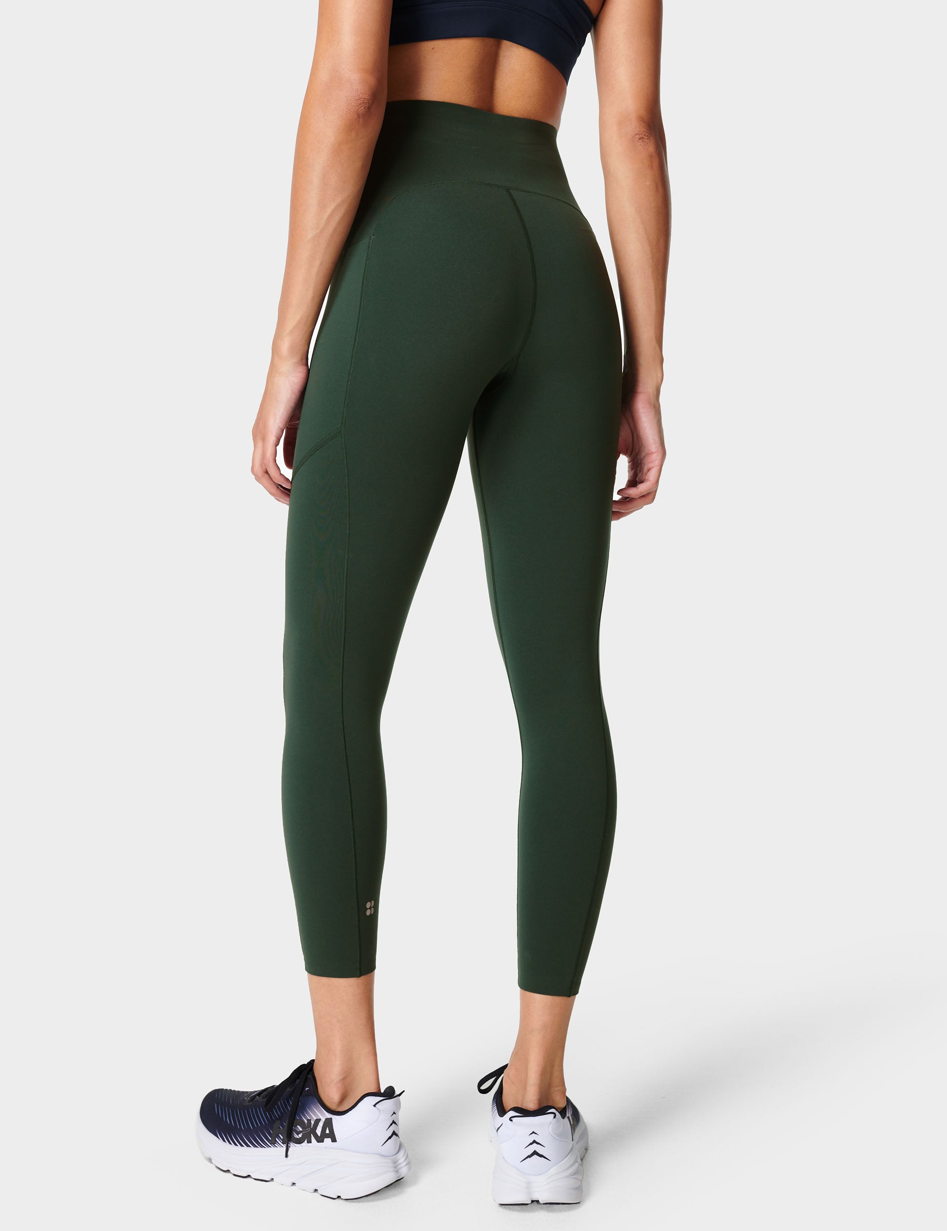 Power UltraSculpt High Waisted Gym 7/8 Leggings for Women - Trek Green - Moisture Wicking & Tummy Control Workout Leggings for Yoga, Running & Fitness Training