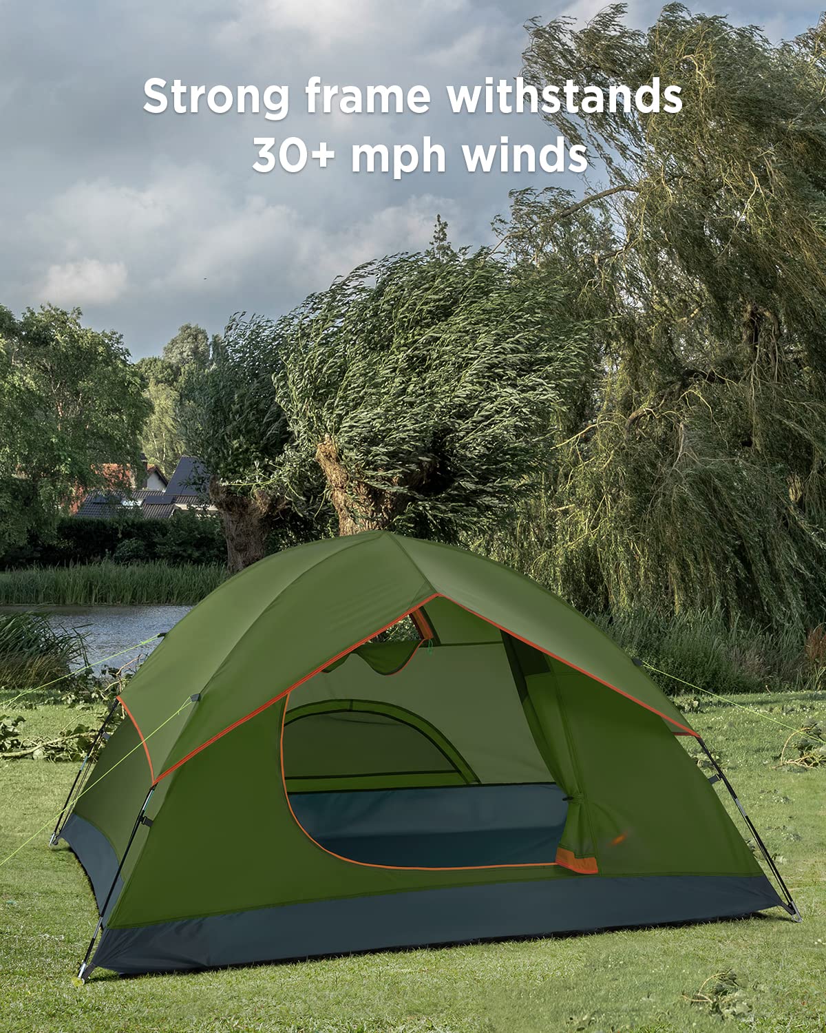 Ciays Waterproof Camping Tent - Lightweight Family Tent with Removable Rainfly & Carry Bag | Perfect for Outdoor Adventures, Backpacking, Hiking & Travel | Includes Stakes for Easy Setup