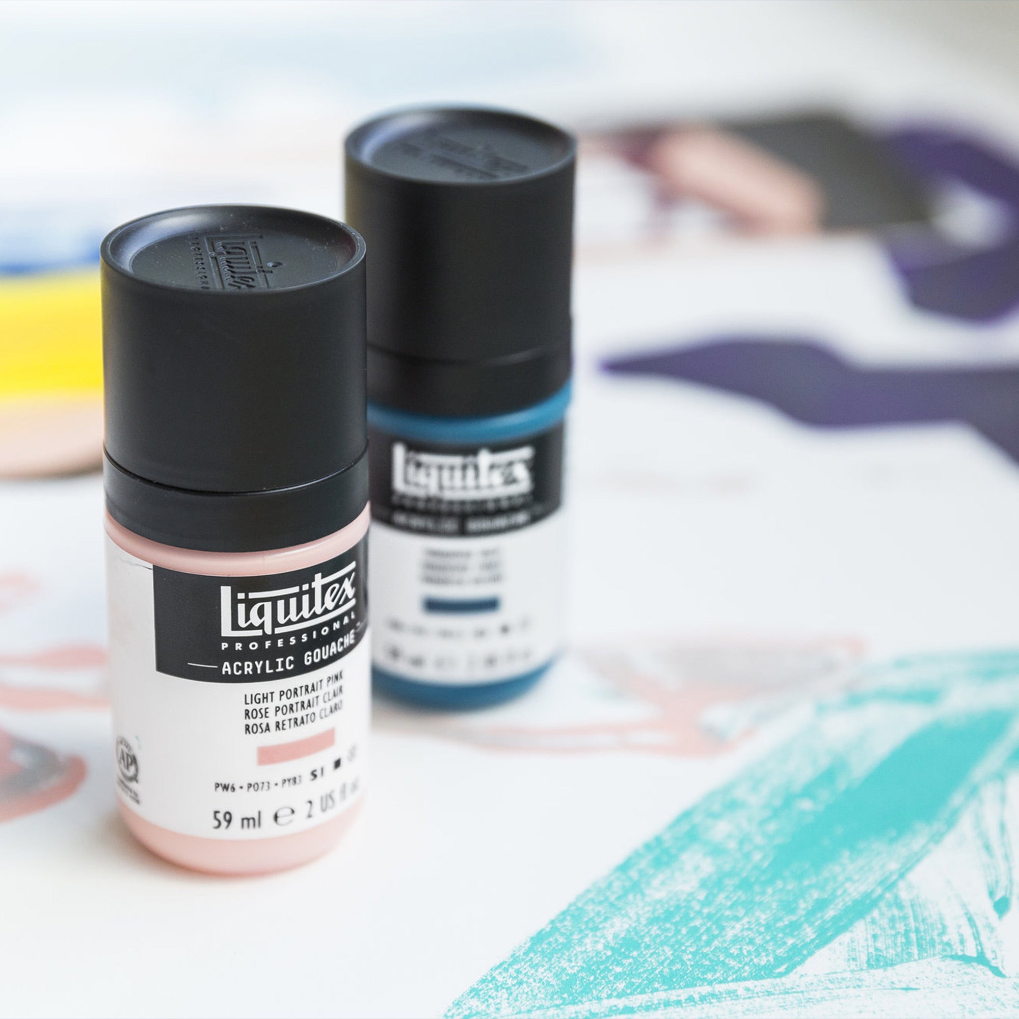 Acrylic Gouache Paint - Low Viscosity 59ml Tube - Sky Blue Color for Artists, Illustrators & Hobbyists - Perfect for Canvas Painting, Illustration & Mixed Media Art