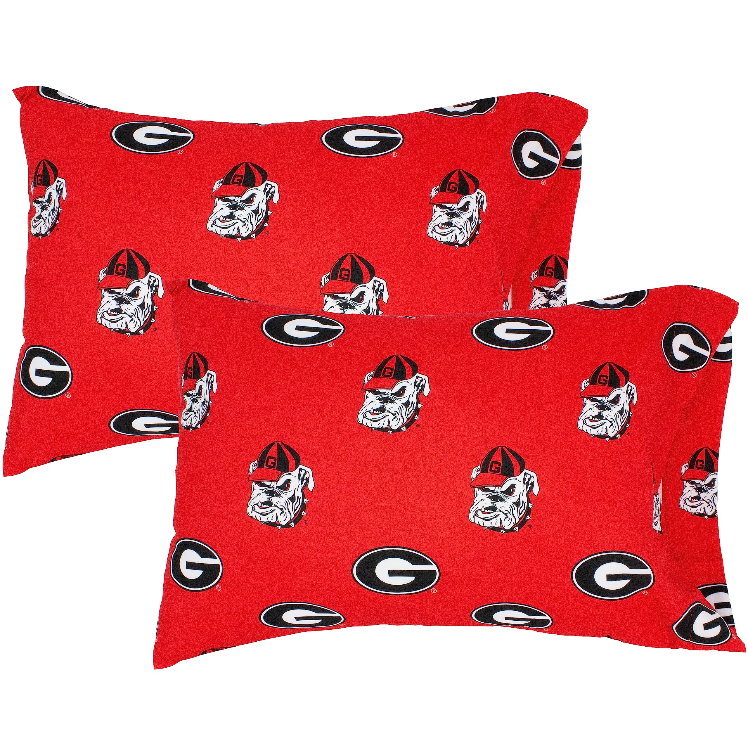 Georgia Bulldogs Red Standard Pillow Case - Officially Licensed NCAA College Team Decor for Bedroom, Dorm, Game Day & Fan Gifts