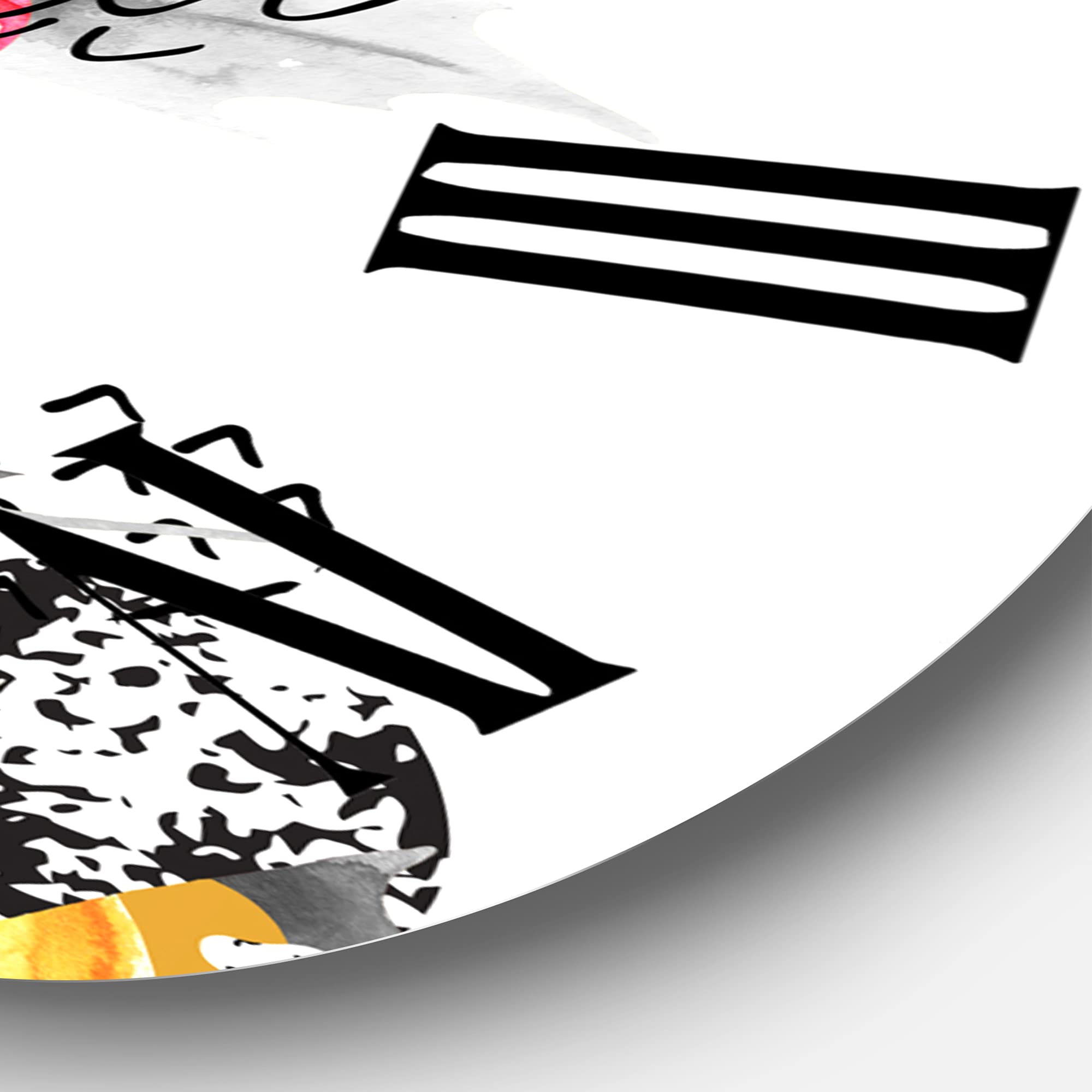 Bauhaus Memphis Style Modern Wall Clock - Minimalist Abstract Fluid Shapes, Large Fractal Design for Bedroom & Living Room Decor | Perfect for Home, Office & Interior Design