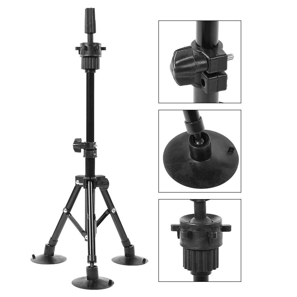 Adjustable Metal Mannequin Tripod Stand - Black Wig Holder for Hair Styling & Salon Training | Perfect for Hairstyling Practice, Wig Display, and Beauty School Education