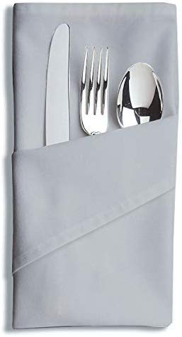 Premium 18x18 Inch Cotton Cloth Napkins - Set of 10, Light Grey - Restaurant & Wedding Quality Reusable Dinner Napkins - Soft, Durable & Machine Washable - Perfect for Fine Dining, Events & Everyday Home Use