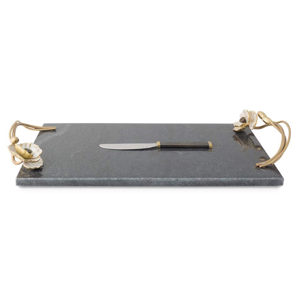 Premium Anemone Large Cheese Board Set with Stainless Steel Knife - Perfect for Wine Tasting, Charcuterie Platters & Entertaining Guests