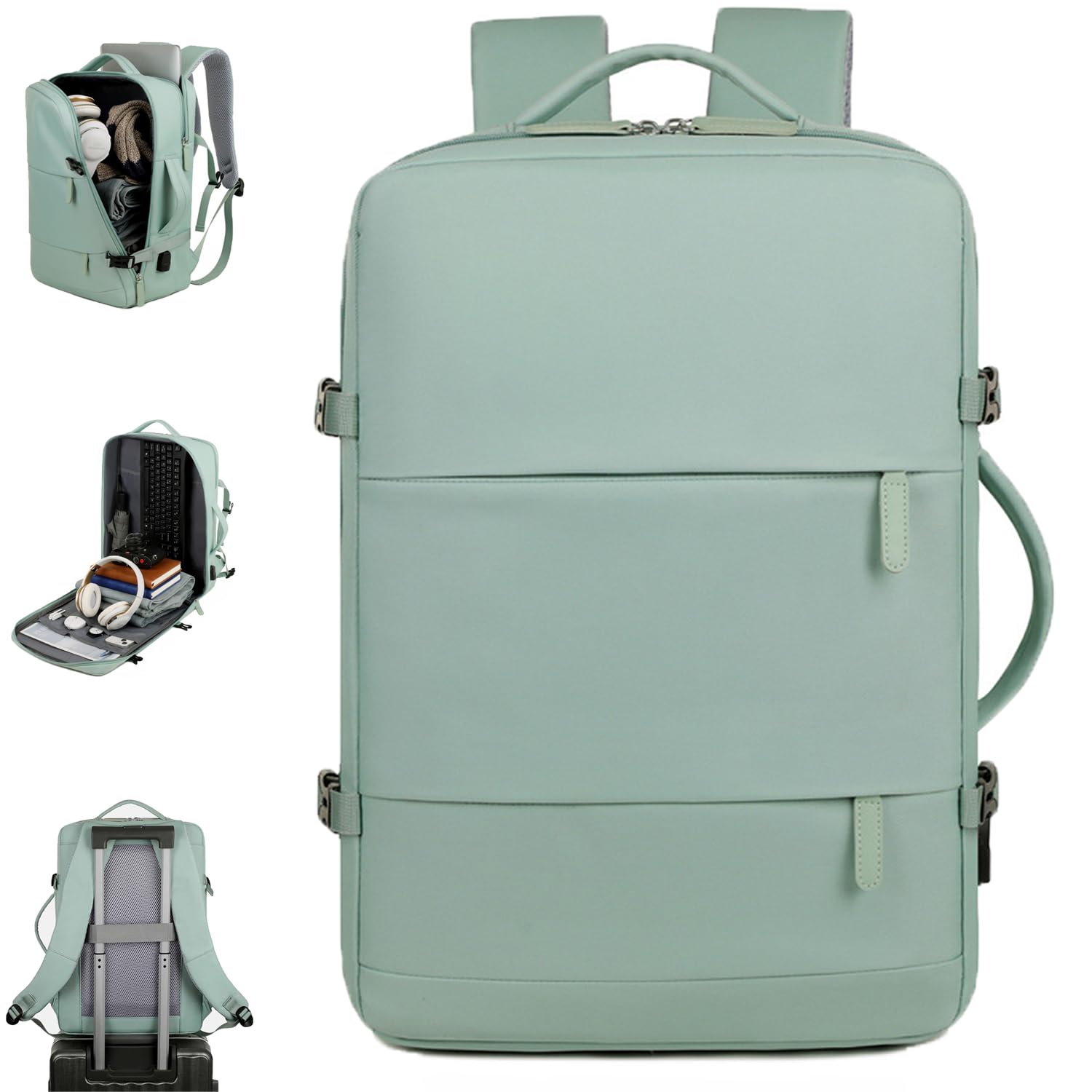 Liwave Premium 38L Modular Travel Backpack - Lightweight Durable Carry-On Backpack for Business Trips, Hiking & Airplane Travel - Water-Resistant Laptop Backpack with USB Charging Port