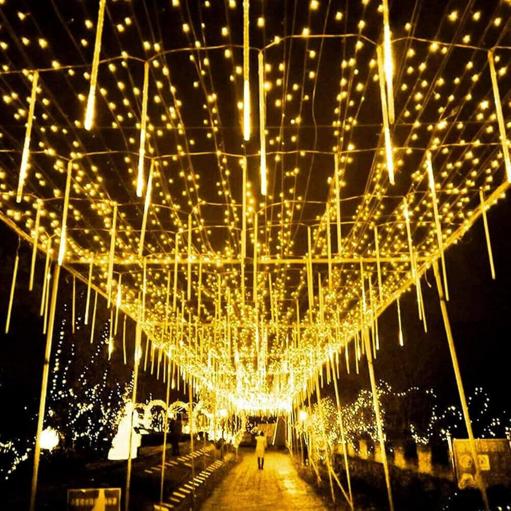 SEER LED Icicle Lights - 192 LED Meteor Shower Lights with 8 Tubes (11.8cm) for Christmas Tree, Home & Outdoor Decor | Perfect for Diwali, Xmas, Winter Wedding & Party Decoration