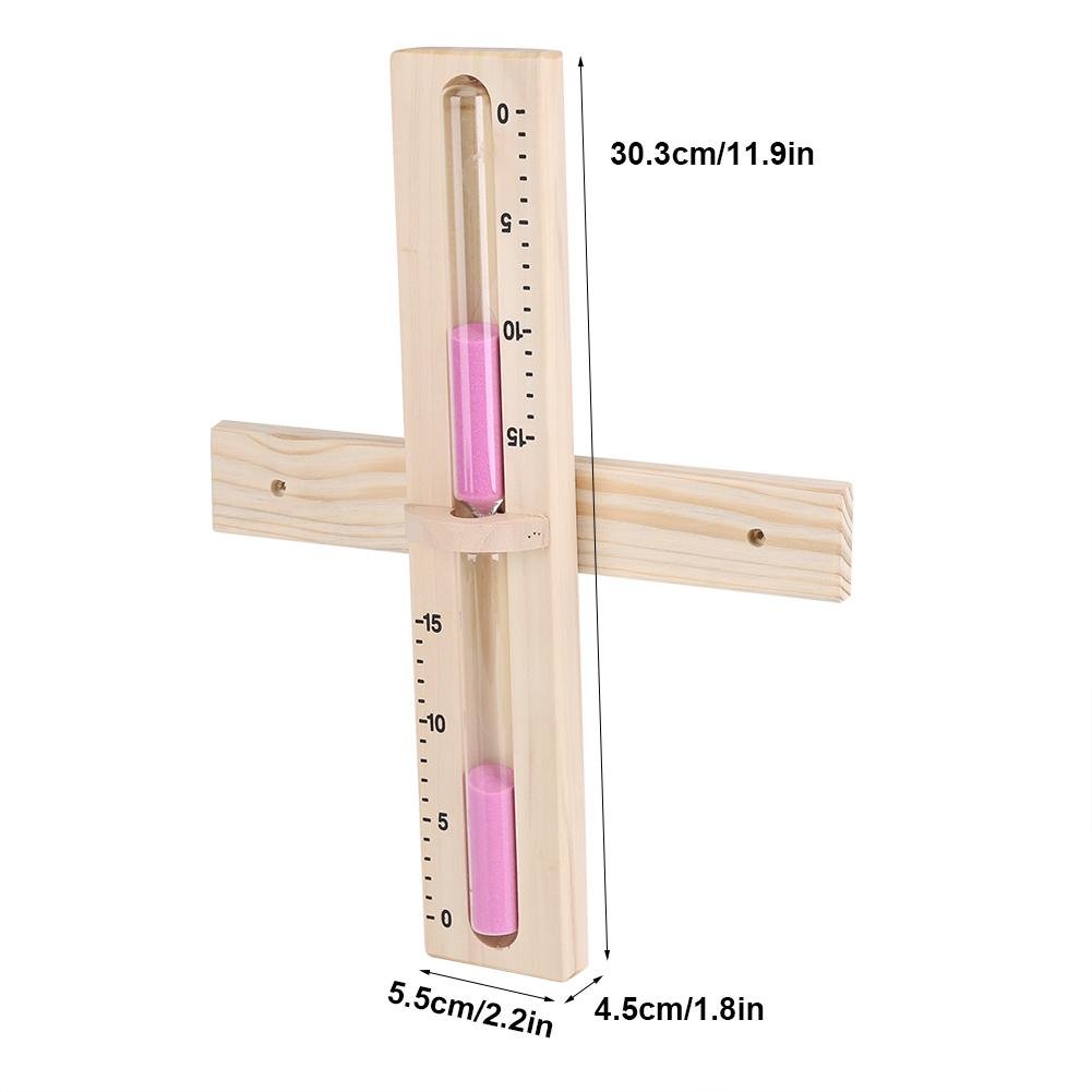 15 Minute Wooden Sauna Sand Timer - Heat Resistant Rotating Hourglass for Steam Room & Spa - Wall Mounted Glass Sand Clock with Natural Sands - Perfect for Sauna Timing, Yoga Studio, Meditation Room & Home Decor