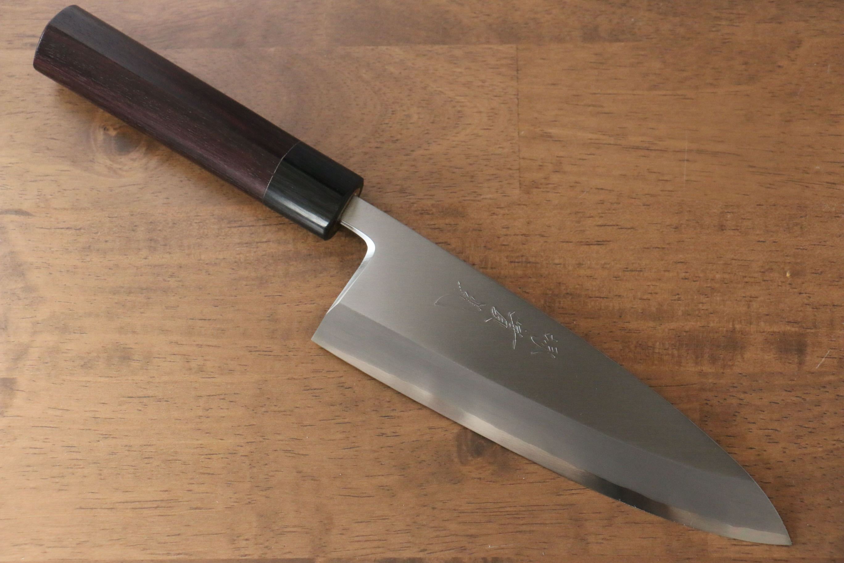 Jikko Silver Steel No.3 Deba Knife 180mm - Premium Japanese Kitchen Knife with Shitan Handle for Sushi, Fish Filleting & Meat Cutting - Professional Chef & Home Cooking Essential