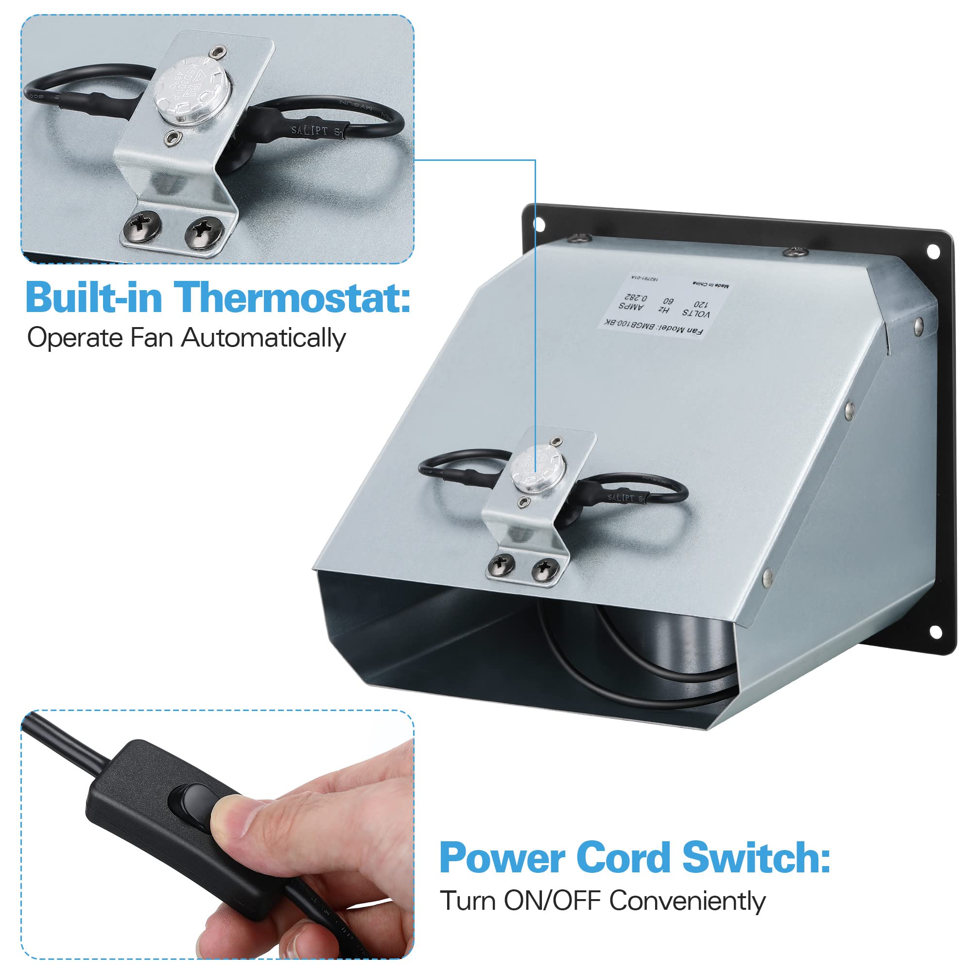 Saillong Vent Blower Fan Kit - Replacement Wall Heater Fan Accessory Compatible with Mr. Heater, Dyna Glo, Comfort Glow & Glo Warm Propane/Natural Gas Wall Heaters - Perfect for Home, Garage & Workshop Heating Solutions