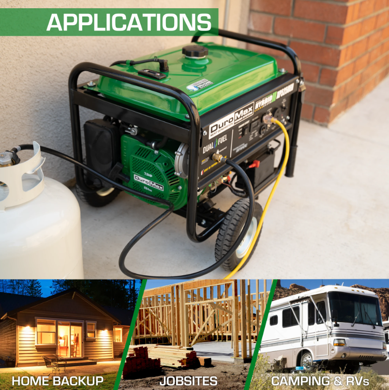 DuroMax XP5250EH 4200W/5250W Dual Fuel Portable Generator with Electric Start - Perfect for Home Backup Power, Camping & Emergency Use