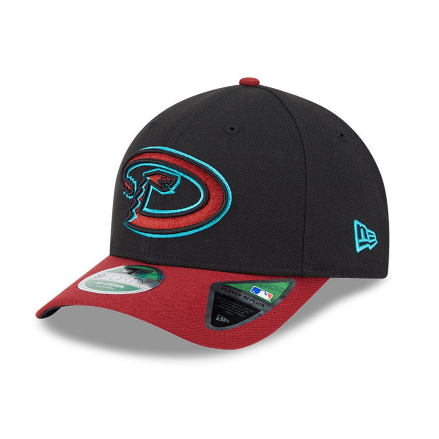 New Era 9Forty M Crown Arizona Diamondbacks Snapback Baseball Cap - Black & Sedona Red for Men's Casual Wear & Game Day Outfits