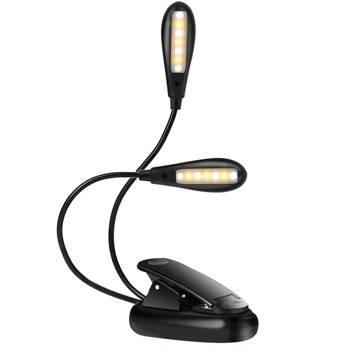 Rechargeable Book Light with 14 LED & 3000-6500K Adjustable Color Temperature - Flexible Clip Reading Lamp for Night Reading, Eye-Care Bedside Light - Perfect for Book Lovers, Students & Nighttime Reading in Bed