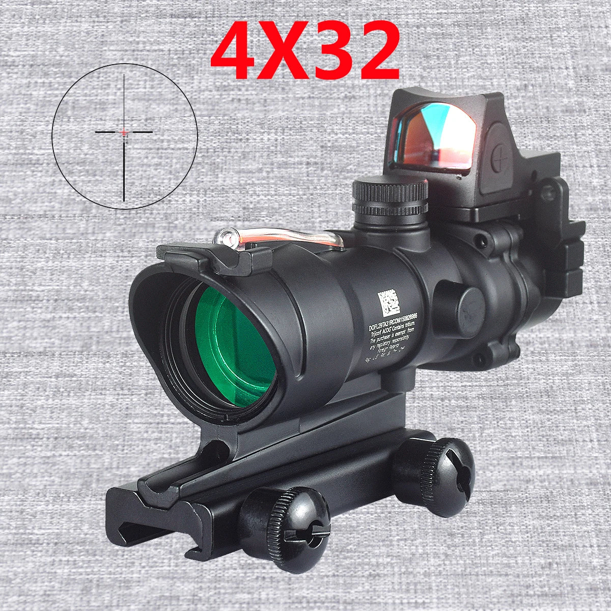 Trijicon ACOG 4X32 Rifle Scope with 4X Magnifier, Fiber Optics & Red/Green Dot - RMR Compatible Hunting Sight with Killflash Cover - Perfect for Tactical Shooting, Hunting, and Long-Range Precision