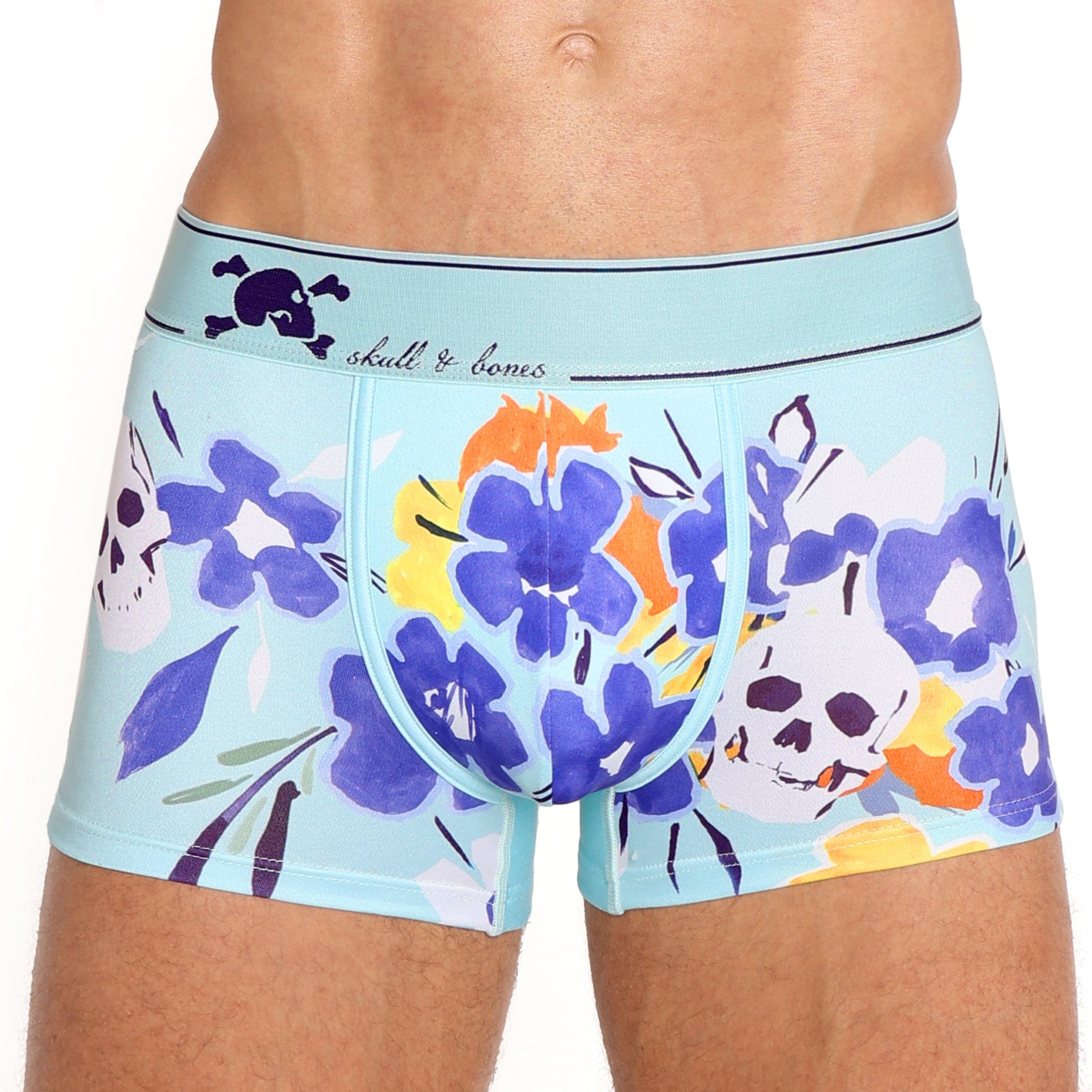 Floral Skull Print Trunk - Vintage Style Storage Box for Home Decor, Halloween, or Gothic Themed Parties