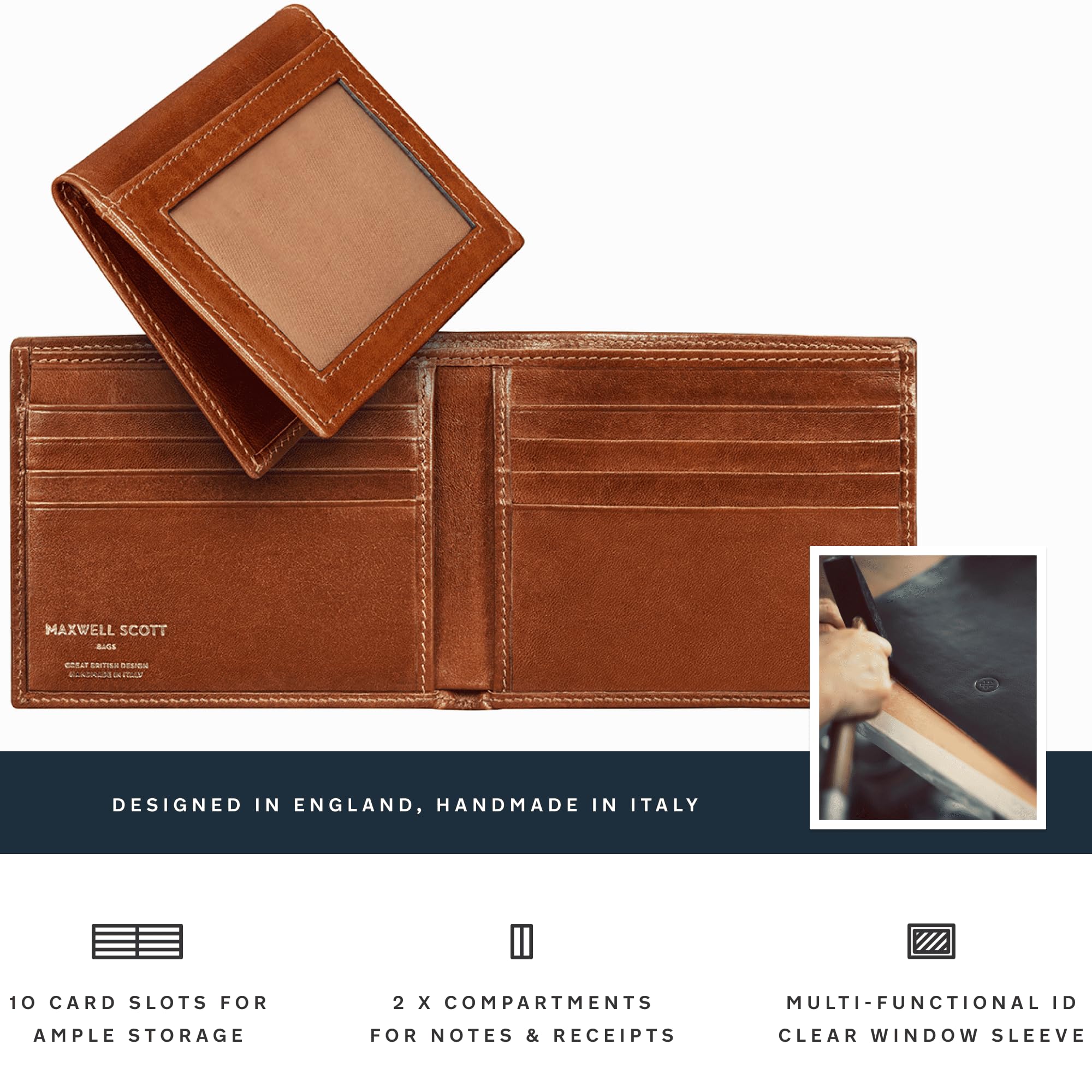 Maxwell Scott Genuine Leather Bags - The Asti Chestnut Tan Crossbody Bag for Women | Premium Italian Leather Handbag for Work, Travel & Everyday Use