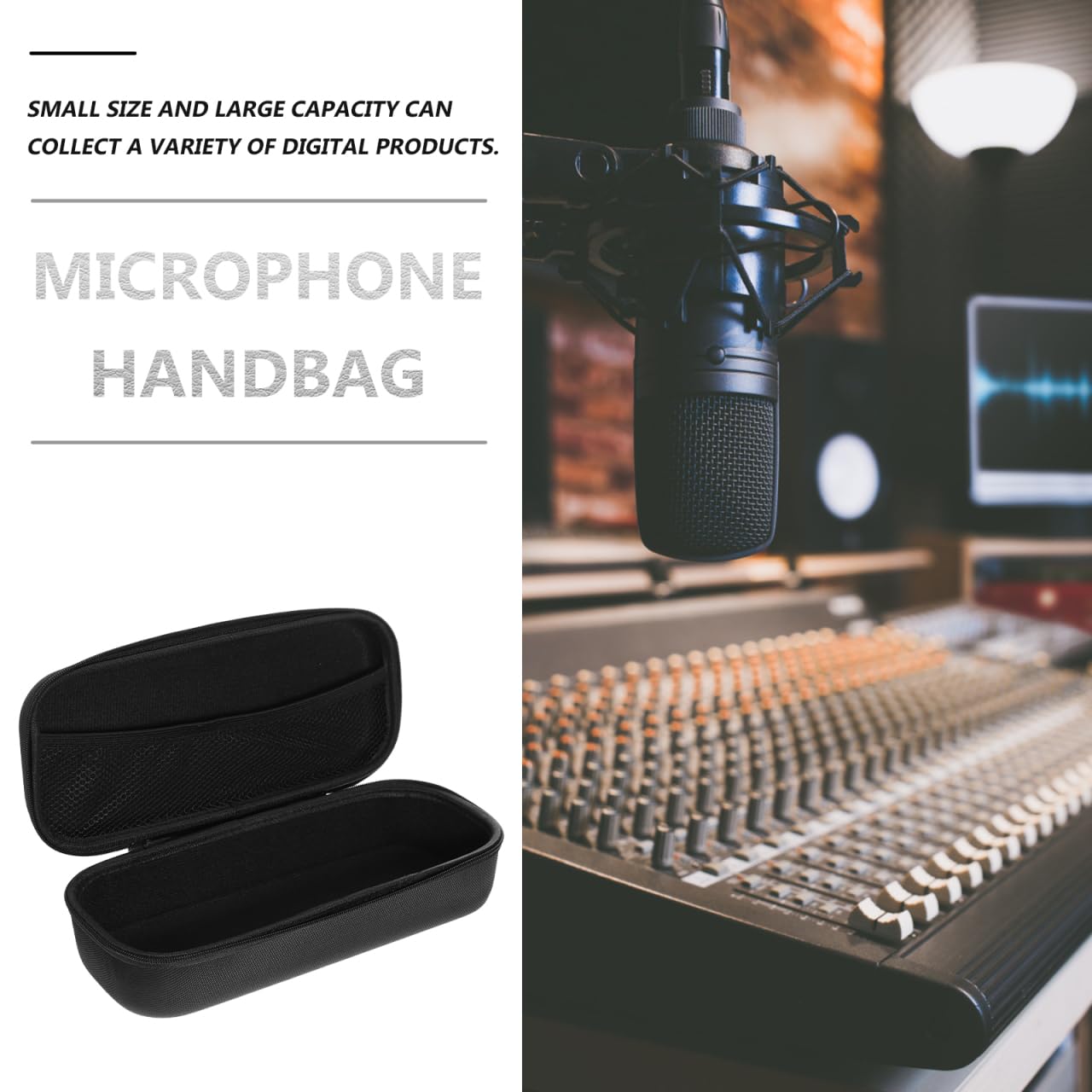 Wireless Microphone Hard EVA Carrying Case - Durable Travel Storage Bag for Handheld Mic | Perfect for Studio, Live Performances & Outdoor Events