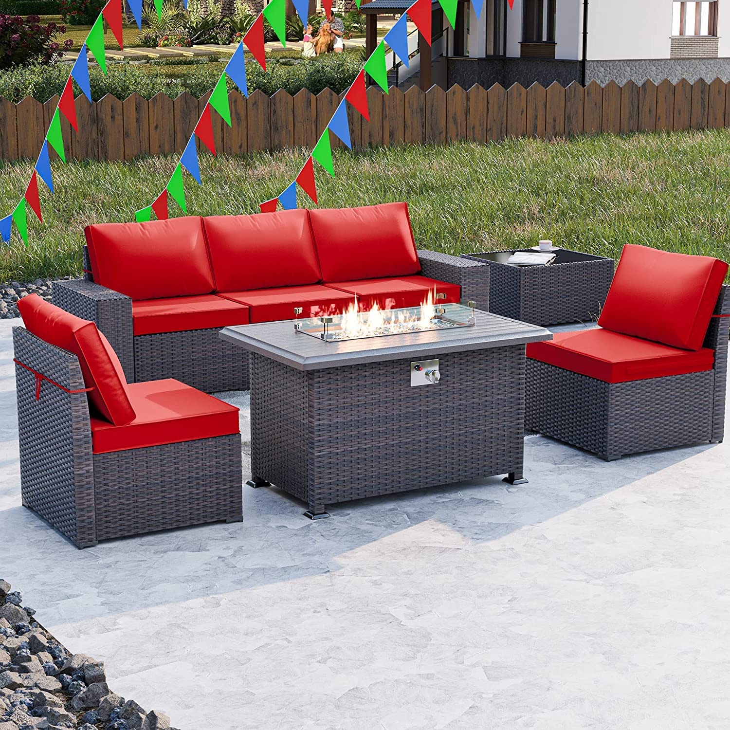 7-Piece Outdoor Patio Furniture Set with 43
