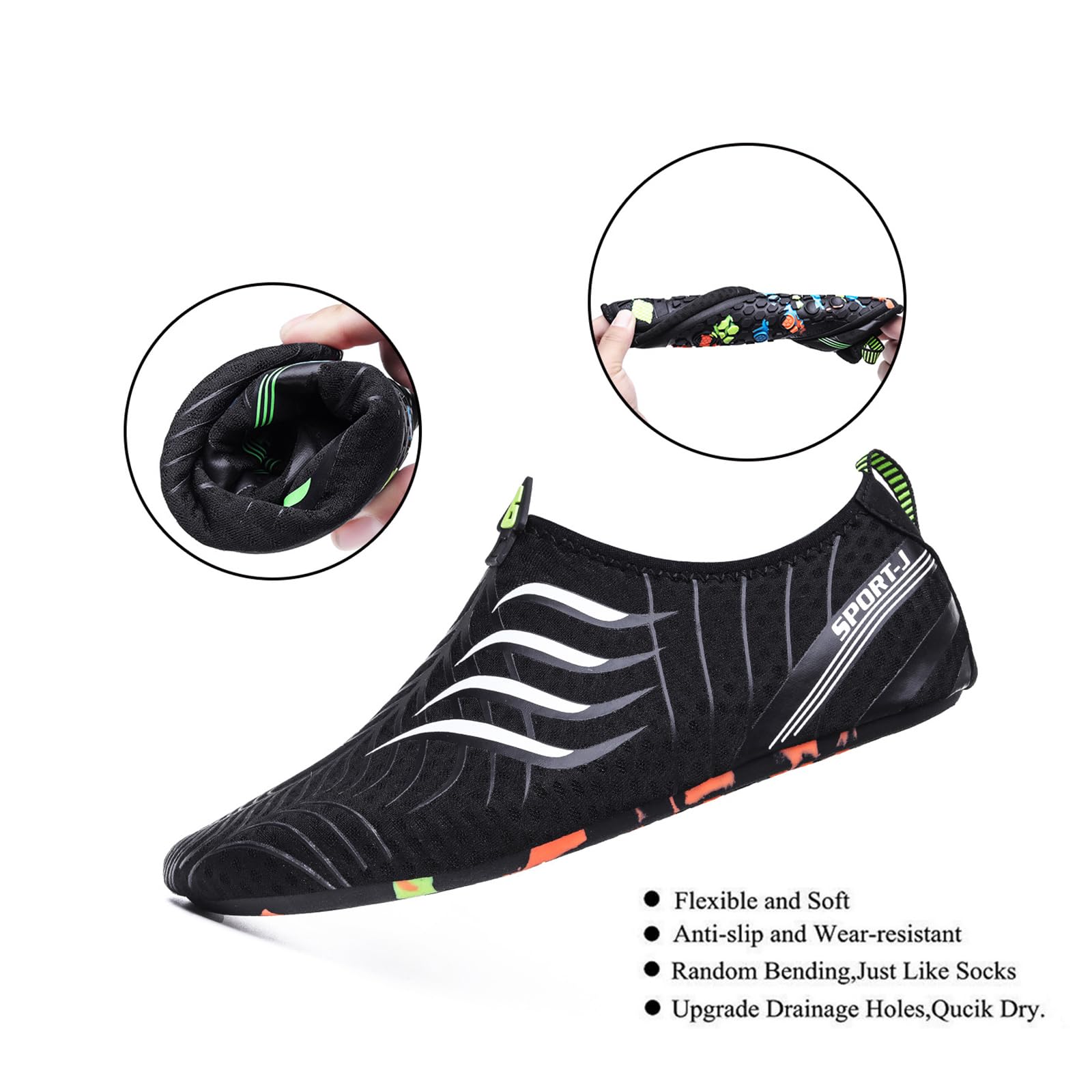 **Treer Quick-Dry Non-Slip Water Shoes for Men & Women – Lightweight Aqua Socks for Beach, Kayaking, Hiking & Water Sports**    *Use Cases: Perfect for beach walks, kayaking, hiking, poolside, and water sports activities.*