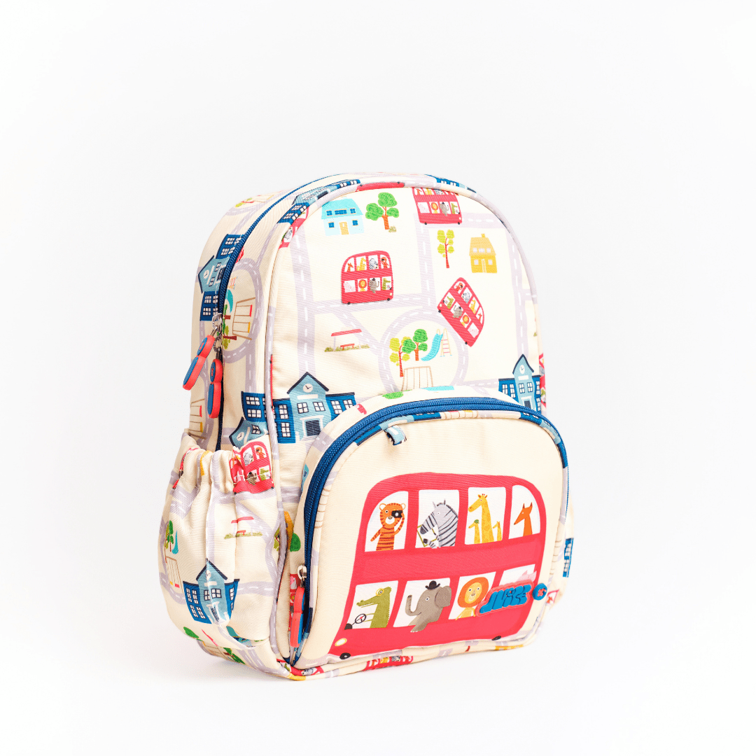 Wheel on the Bus Small Backpack for Kids - Cute Toddler School Bag with Bus Design - Perfect for Preschool, Daycare & Travel Accessories