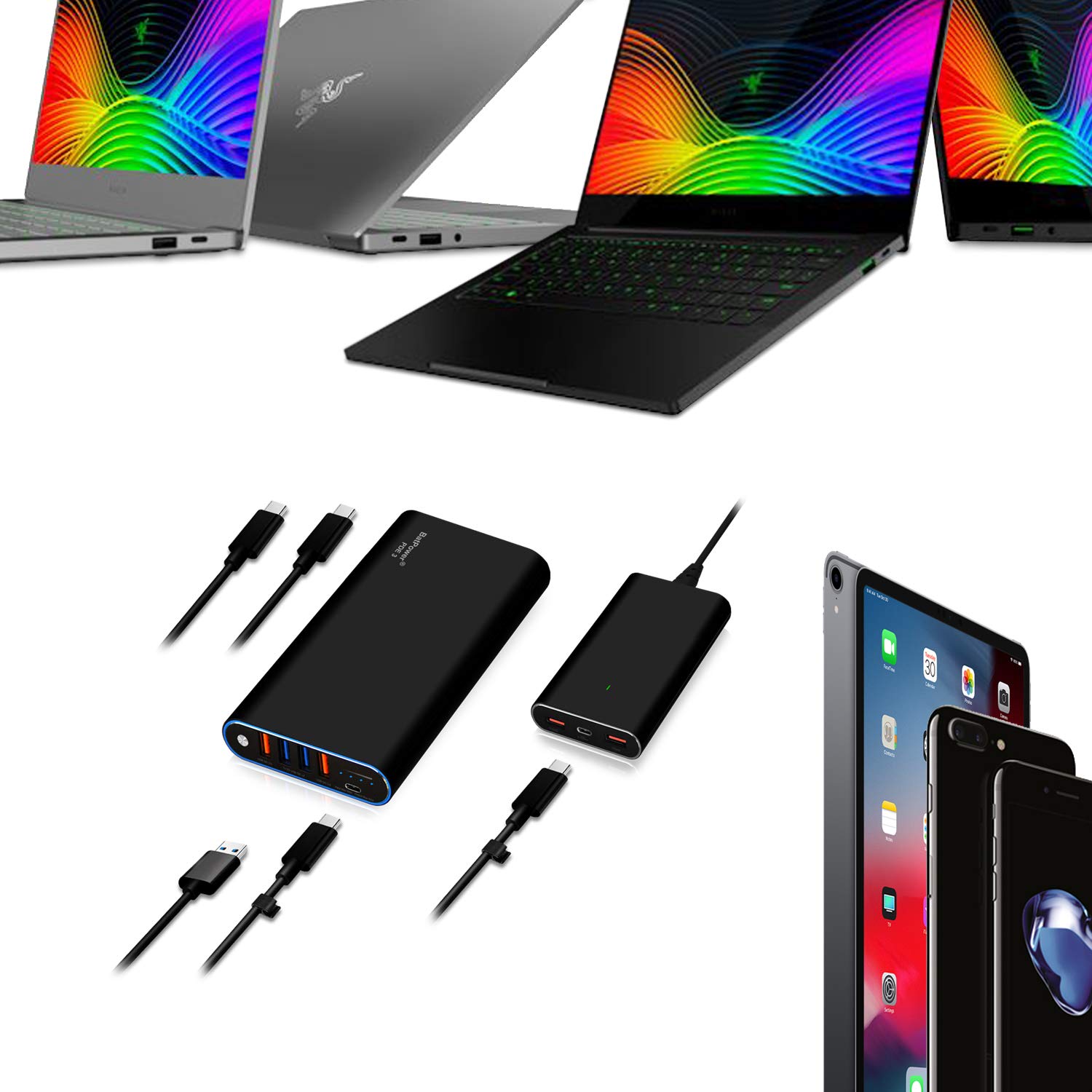 BatPower 98Wh High-Speed PD USB-C Laptop Power Bank - 120W Portable Charger for HP Spectre X360, Dell XPS, Razer Blade Stealth & MacBook - External Battery with Slim 120W PD Adapter for Travel, Work & Outdoor Use