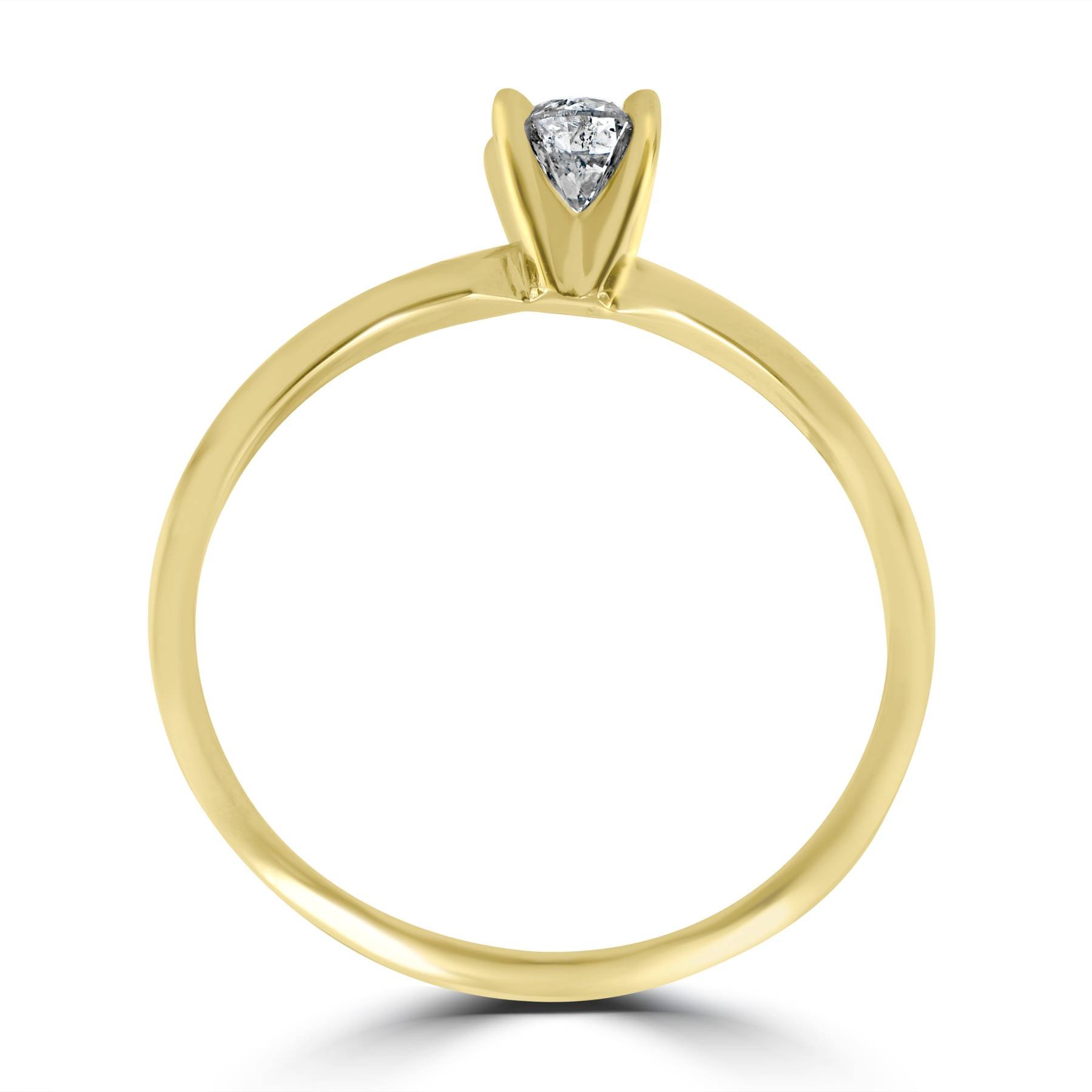 1/3 Carat Round Cut Diamond Solitaire Engagement Ring in 14K Yellow Gold – Perfect for Proposals, Anniversaries & Romantic Gifts
