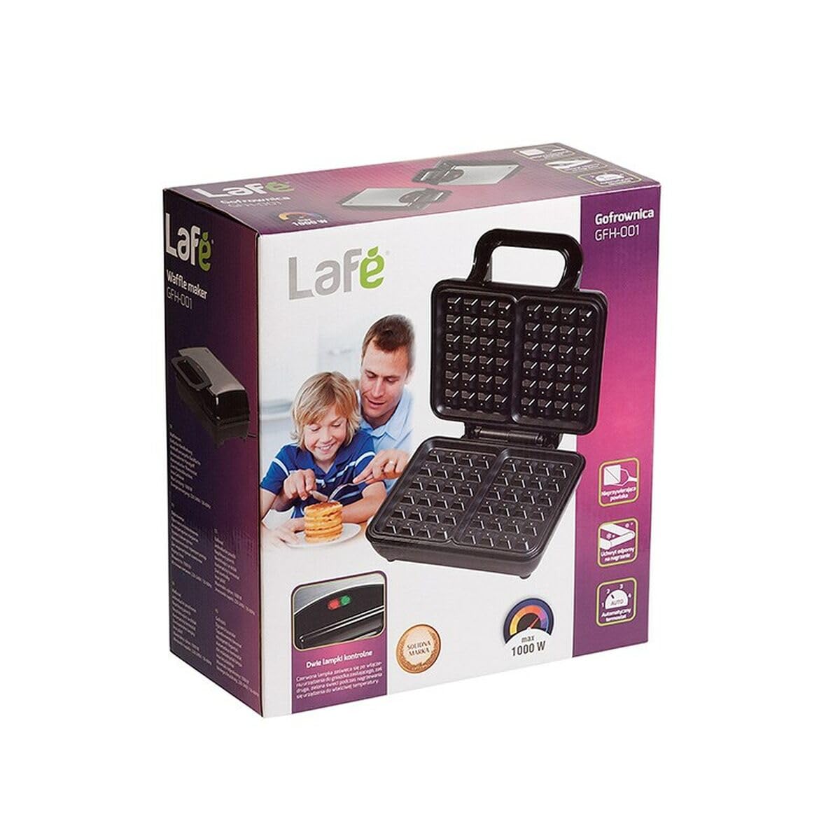Lafé GFH-001 1000W Electric Waffle Maker - Professional Belgian Waffle Iron for Home & Commercial Use - Perfect for Breakfast, Brunch, and Dessert Making