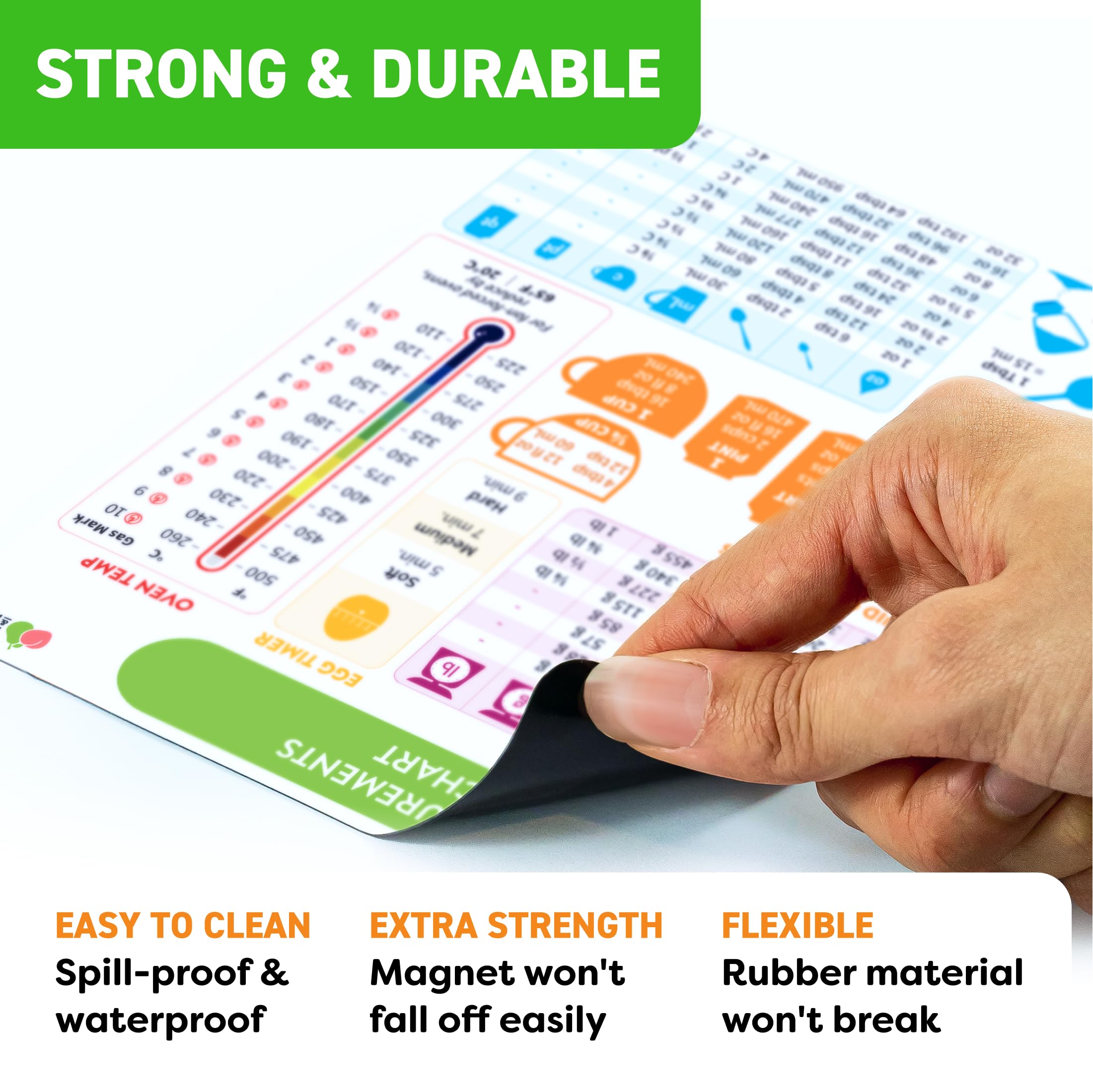 Kitchen Conversion Chart Magnet - Imperial & Metric Measurements Conversion Chart for Baking & Cooking - Essential Baking Supplies & Cooking Gadgets - Perfect Kitchen Gift for Women & Home Chefs - Ideal for Recipes, Meal Prep & Baking Projects