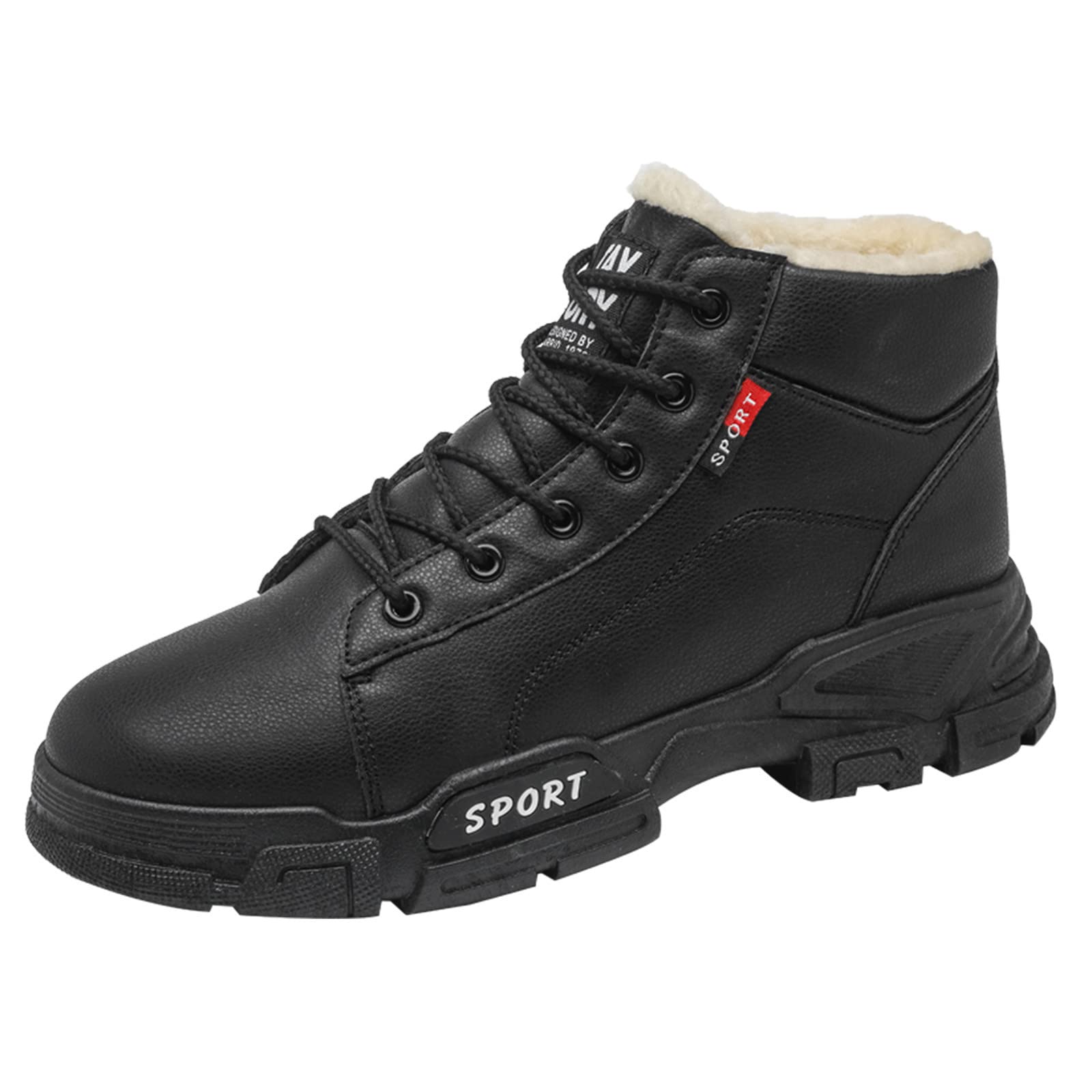 Men's Winter Snow Boots - Waterproof Hiking Shoes with Fur Lining, Anti-Slip Rubber Sole, High-Top Ankle Boots for Outdoor Activities & Casual Wear - Perfect for Snowy Days, Hiking, and Cold Weather Adventures