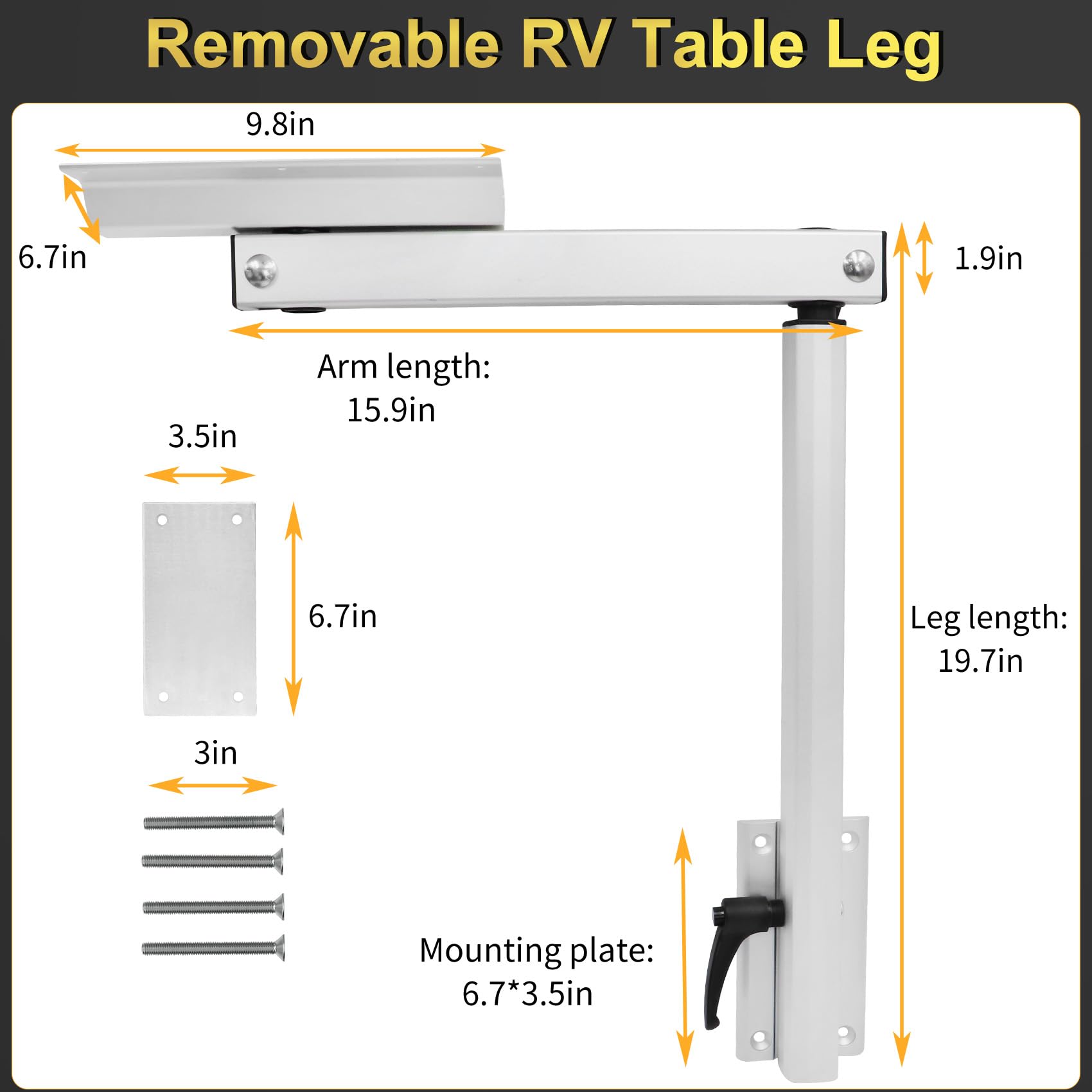 Adjustable RV Table Leg - 360° Rotating Aluminum Alloy Removable Table Leg with Height Adjustment for Caravans, Motorhomes & Yachts | Easy Installation for Dining, Work & Leisure Spaces