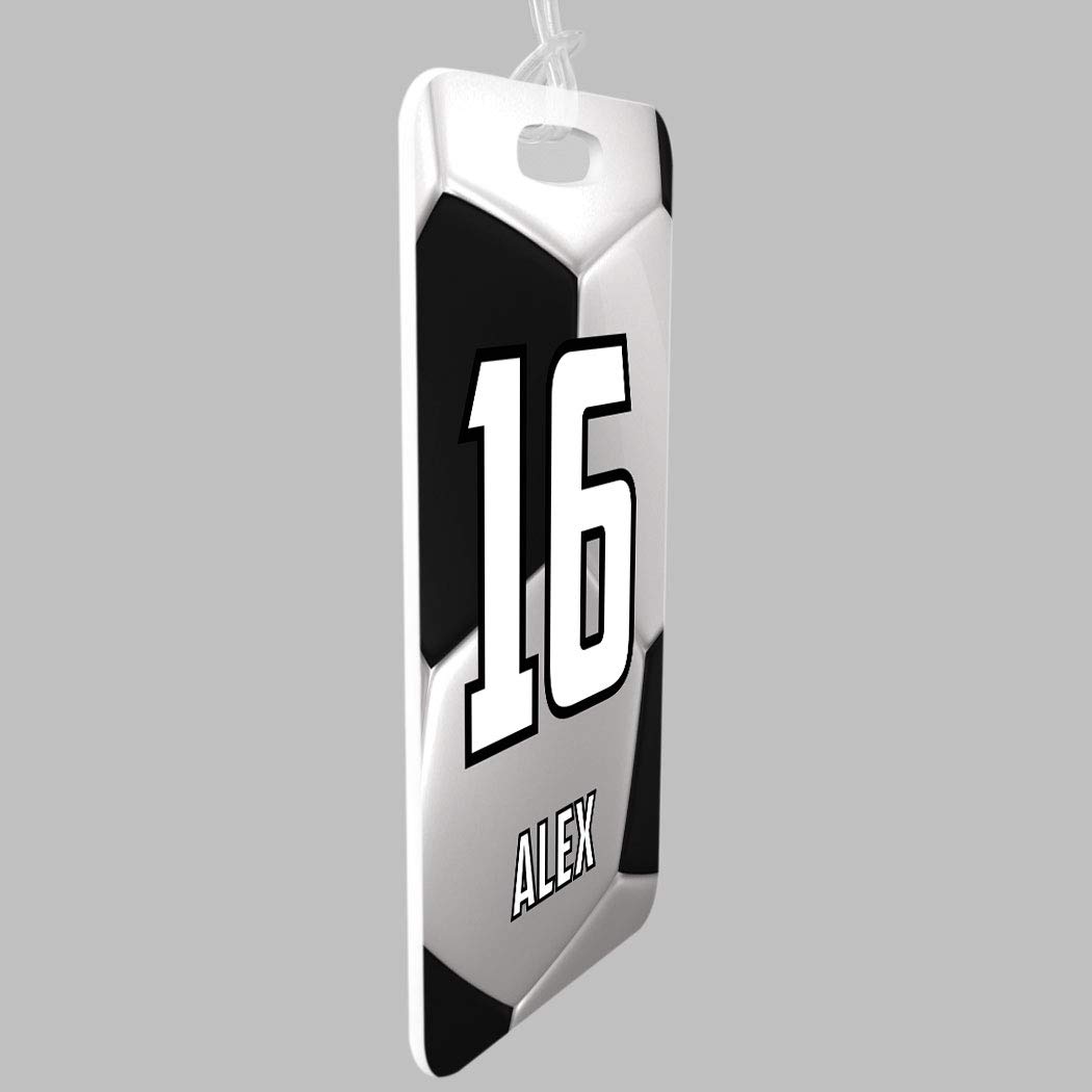 Personalized Soccer Ball Luggage Tag - Custom Soccer Sports Bag Tag with No Back Personalization - Perfect for Travel, Gifts & Soccer Fans