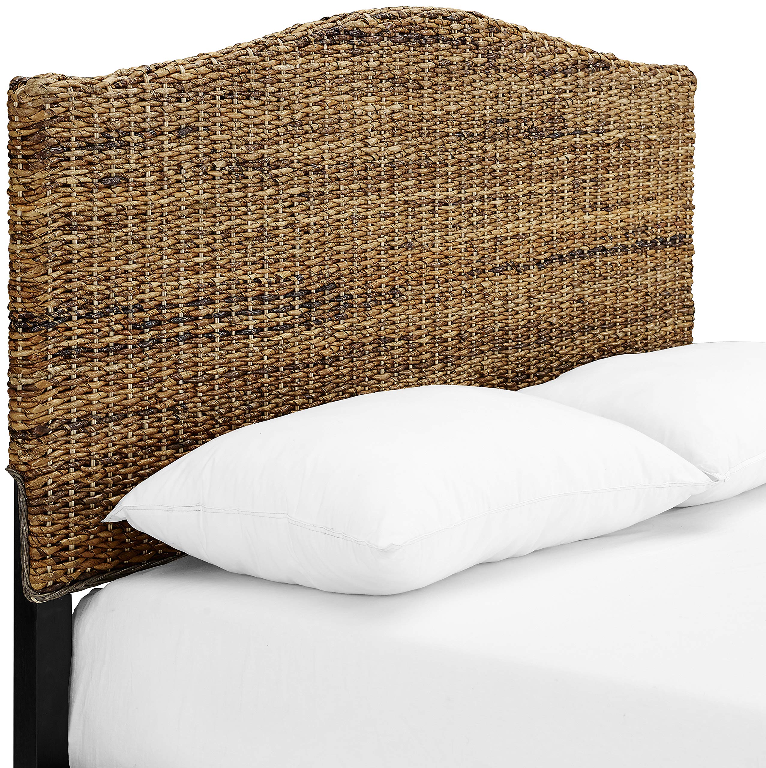 Crosley Furniture Serena Handwoven Natural Fiber Rattan Queen Size Bed Headboard - Eco-Friendly Banana Leaf Design for Boho Bedroom Decor | Perfect for Master Bedroom, Guest Room & Coastal Style Homes