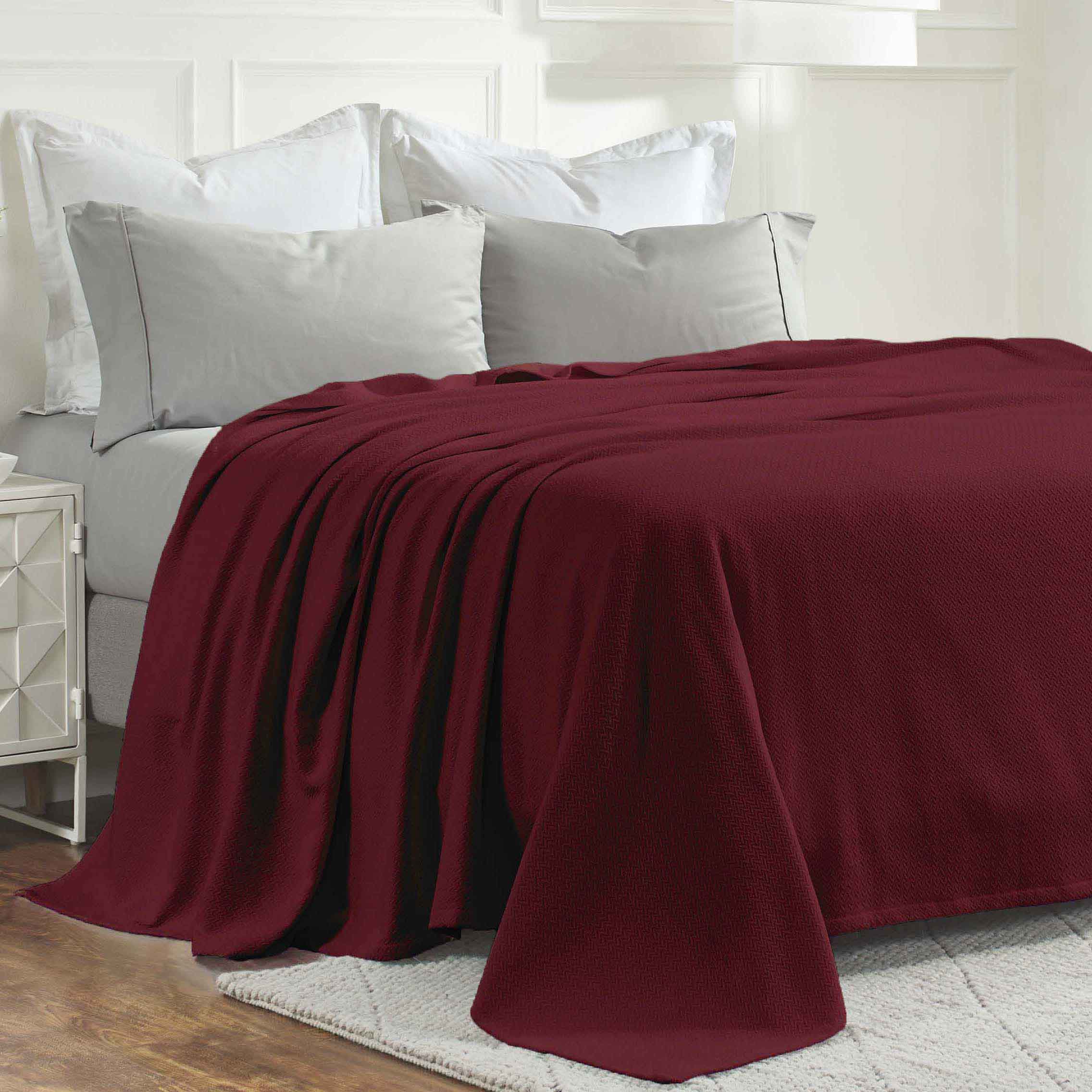 Premium Nobel Cotton Textured Chevron Lightweight Woven Blanket - Soft & Breathable Throw for Sofa, Bed, or Outdoor Picnics - Cozy Home Decor & Travel Companion