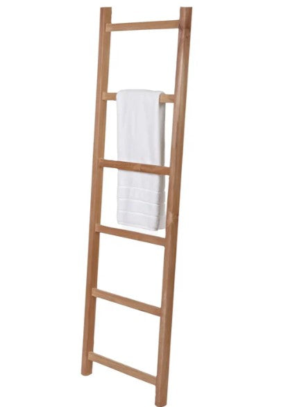 Premium ARB Teak Wood Bathroom Towel Ladder - 71 Inch (180 cm) with 6 Sturdy Bars - Perfect for Spa, Sauna, and Luxury Bathroom Organization