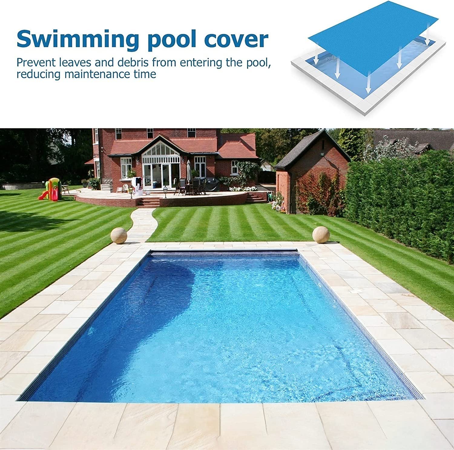 Blue Solar Pool Cover 5ft x 10ft - Insulated Bubble Blanket for Above Ground Swimming Pools | Summer Heat Retention & Energy Savings | Perfect for Backyard, Inflatable & Frame Pools