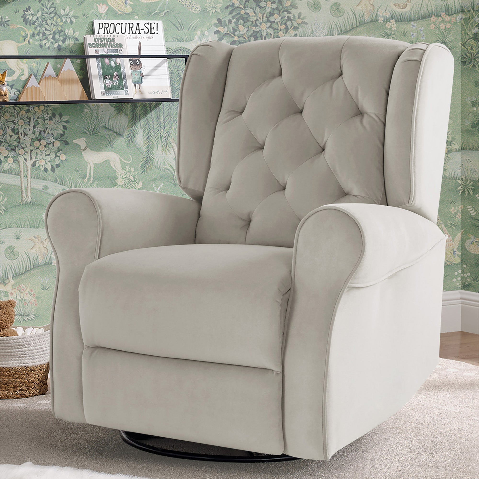 LiveSmart Performance Fabric Power Recliner Swivel Glider Chair with USB Port - Electric Massage Lift Chair for Living Room, Bedroom & Home Theater Comfort