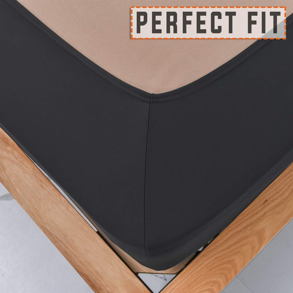 Twin Six Premium Bed Box Spring Cover - Full/Full XL Size - Black Mattress Protector Encasement & Bed Skirt - Perfect for Guest Rooms, Dorms & Home Bedroom Updates